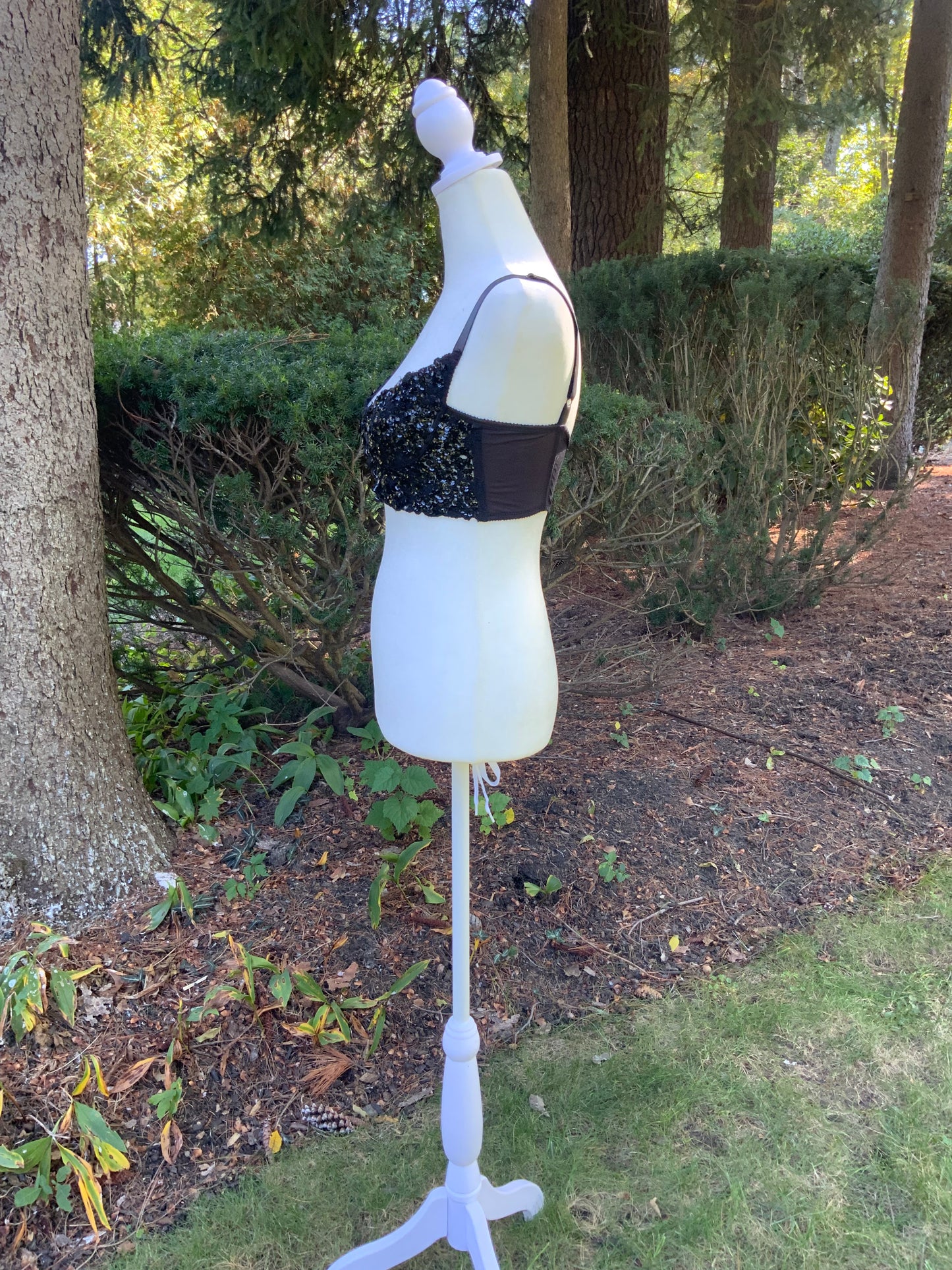 Rick Beach for Patti Capelli Black Sequined Bra Top - Late 70s/Early 80s - 80F