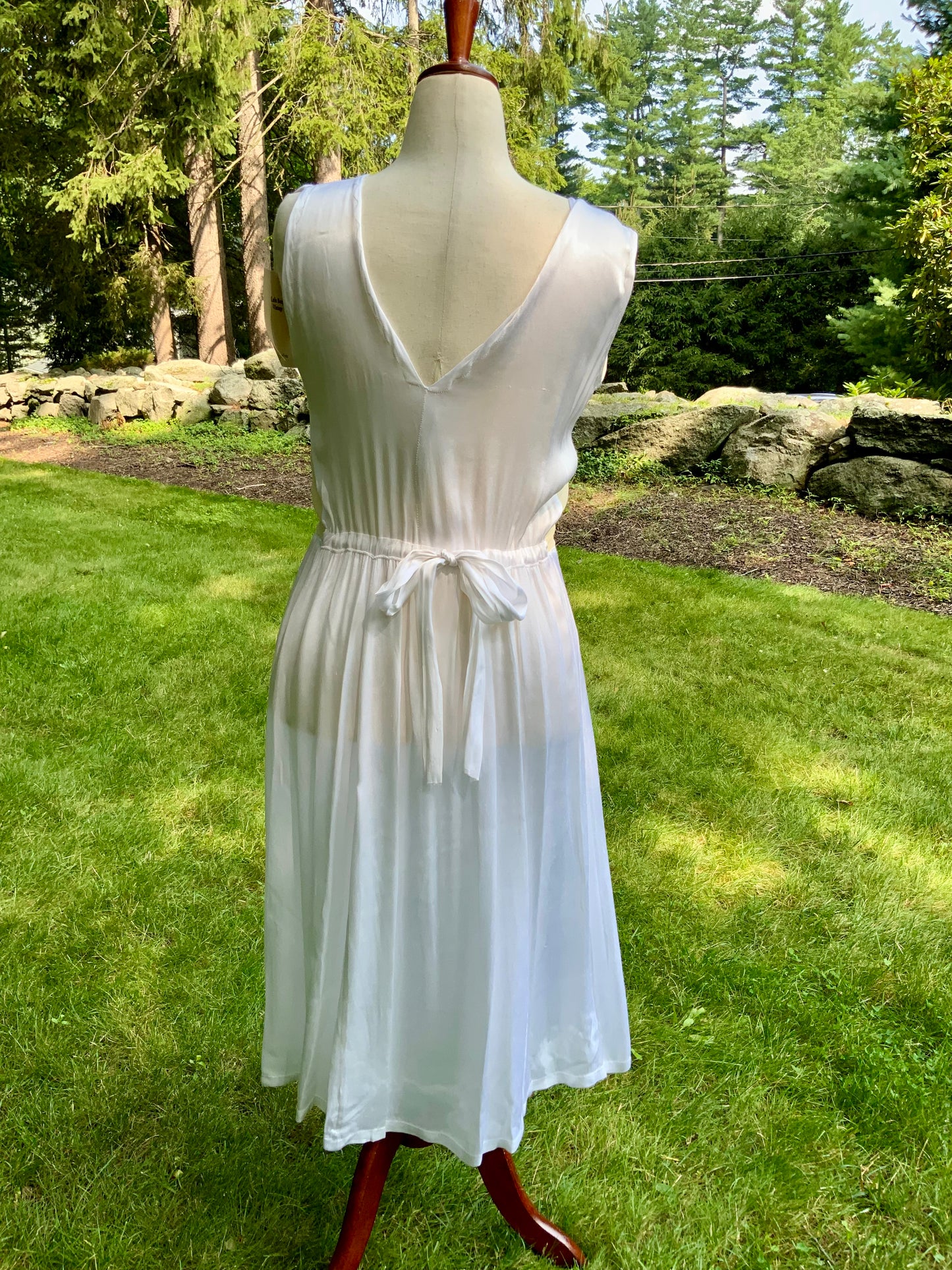1930s Ivory Silk Chiffon and White Satin Boudoir Dress. Bridal Boudoir. 30cc