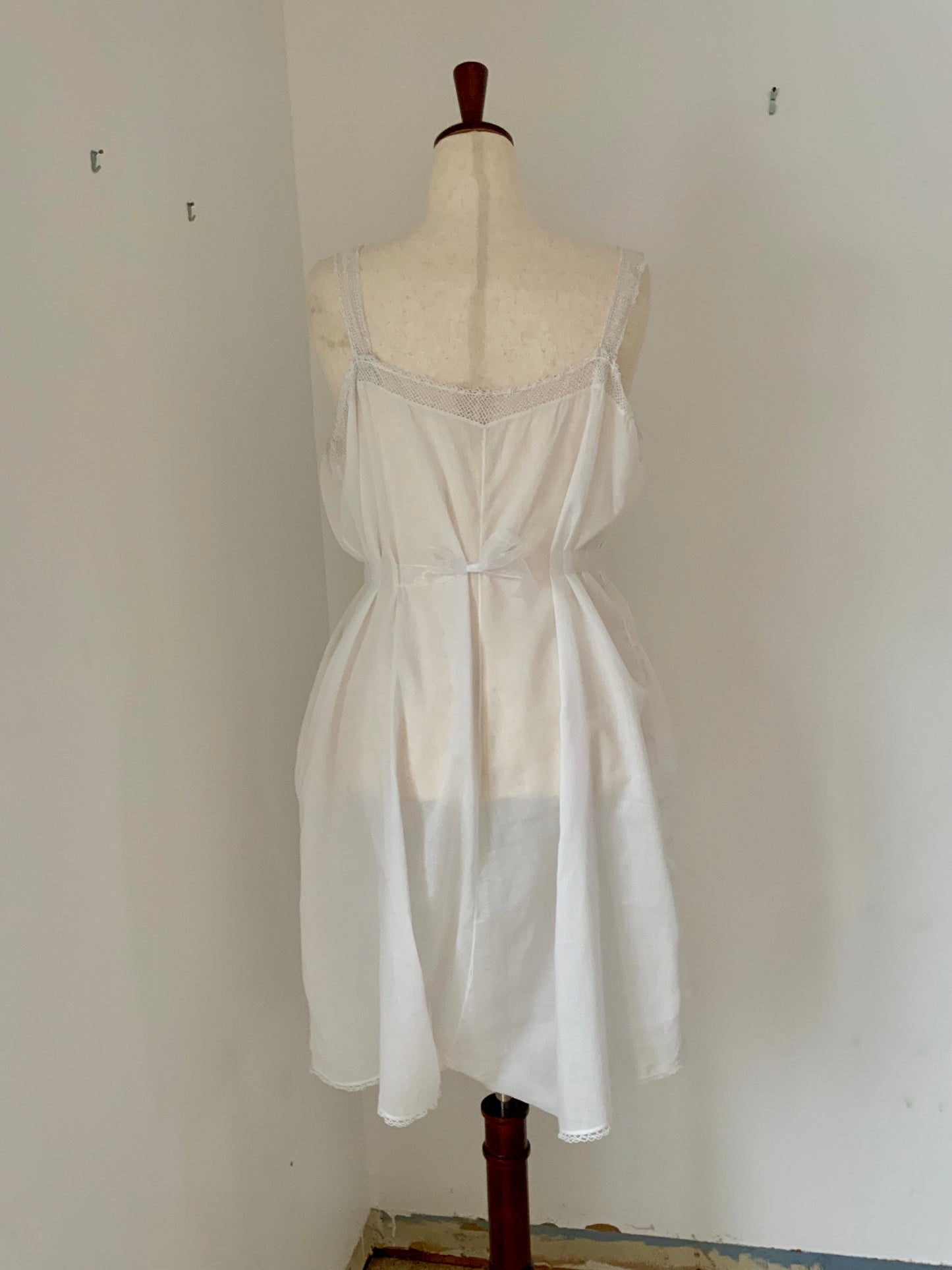 Edwardian White Cotton Teddy | 1910s Crochet Lace Step-In Chemise | Antique  Lingerie-ED54