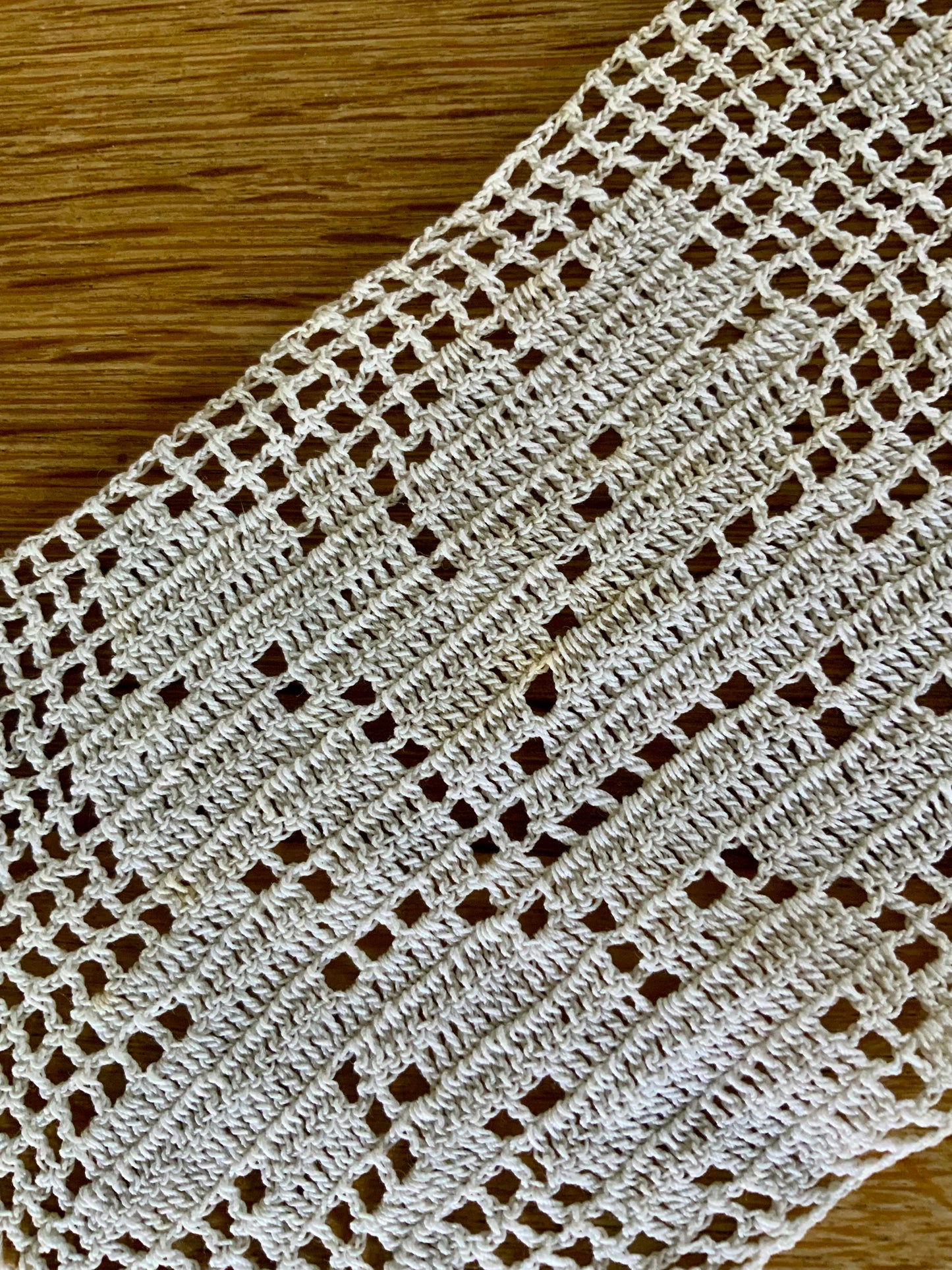 Antique Edwardian Filet Crochet Collar Bib | Handmade Cotton Lace Collar | 1900s Statement Detachable Collar