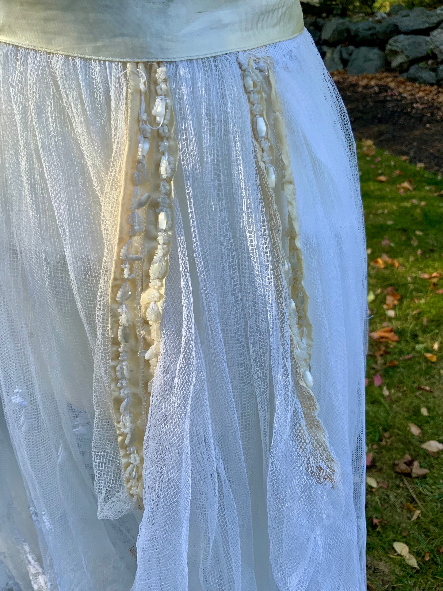 Antique Tulle Dress -Filet Lace – Early 1900s – ED40