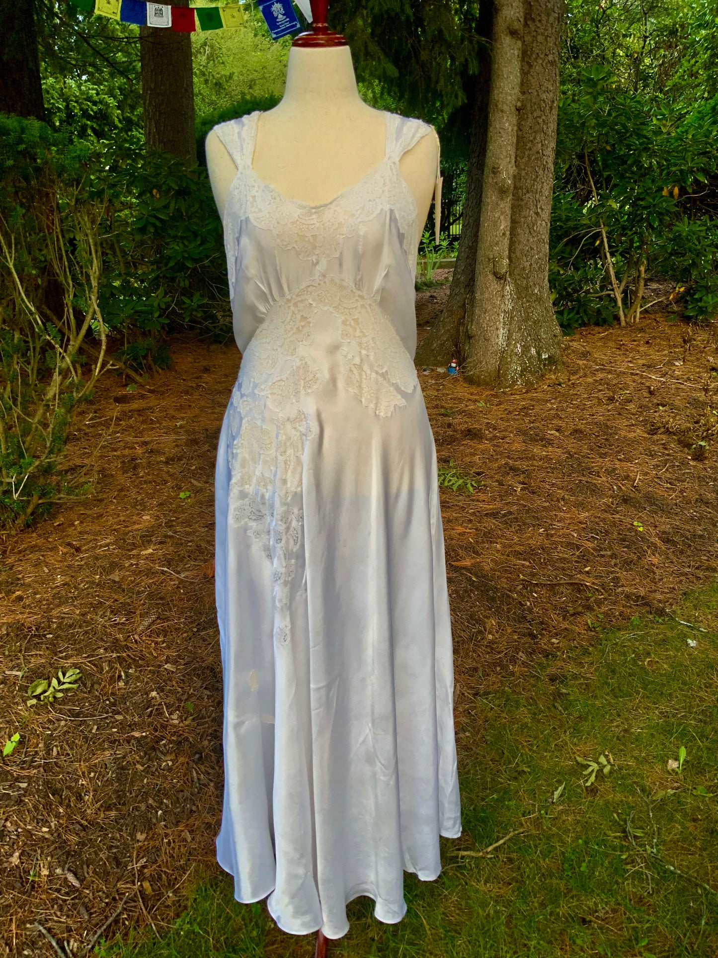 1930s Ivory Satin Lace Slip Dress | Luxury Vintage Bias Cut Nightgown | Old Hollywood Bridal Boudoir Gown | Romantic Wedding Lingerie- Bridal Nightgown
-30xx
