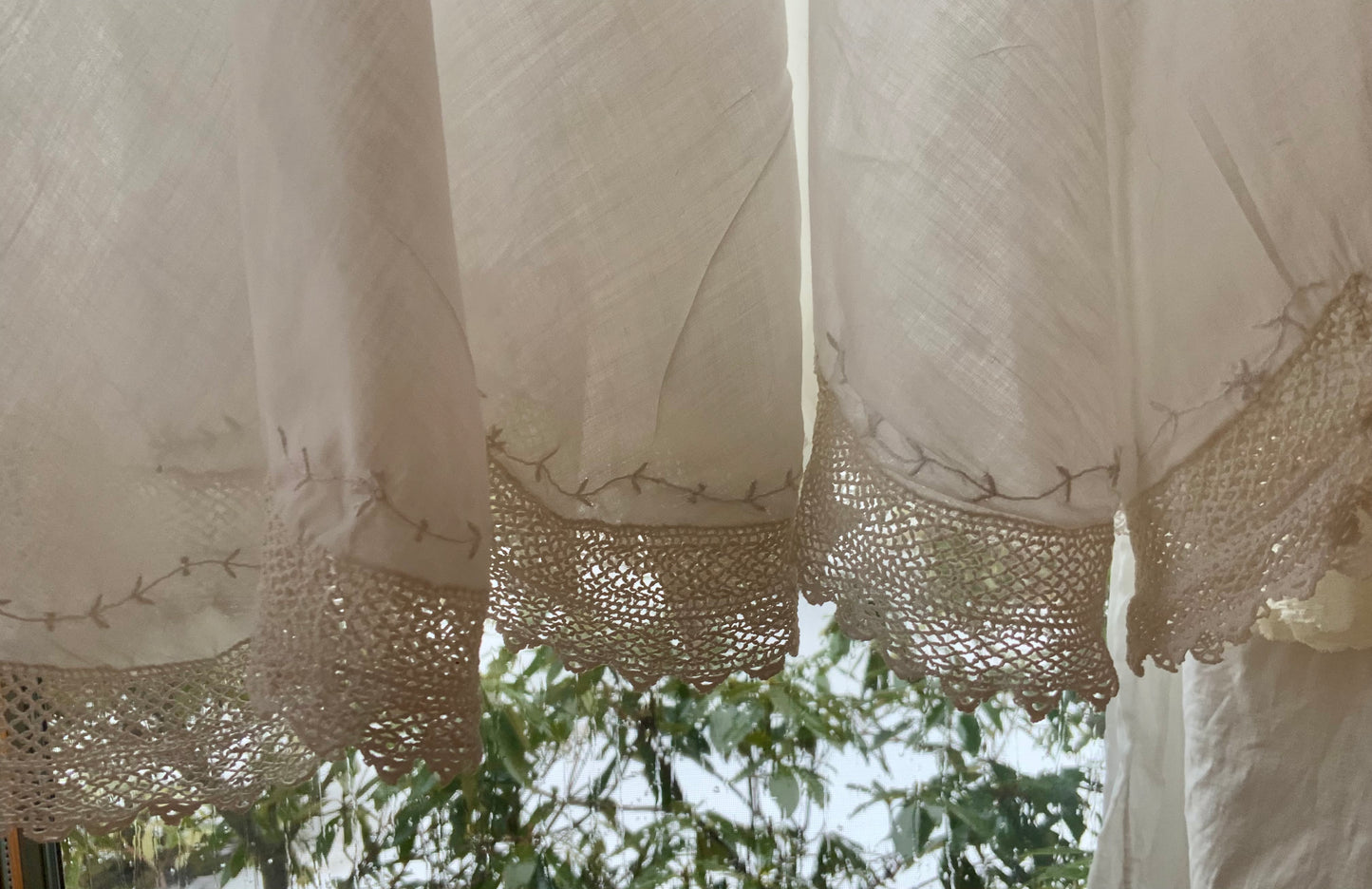 Edwardian Cotton Combination Undergarment with Lace Insets & Embroidery | Argentine Antique Lingerie | c.1910s-ED61