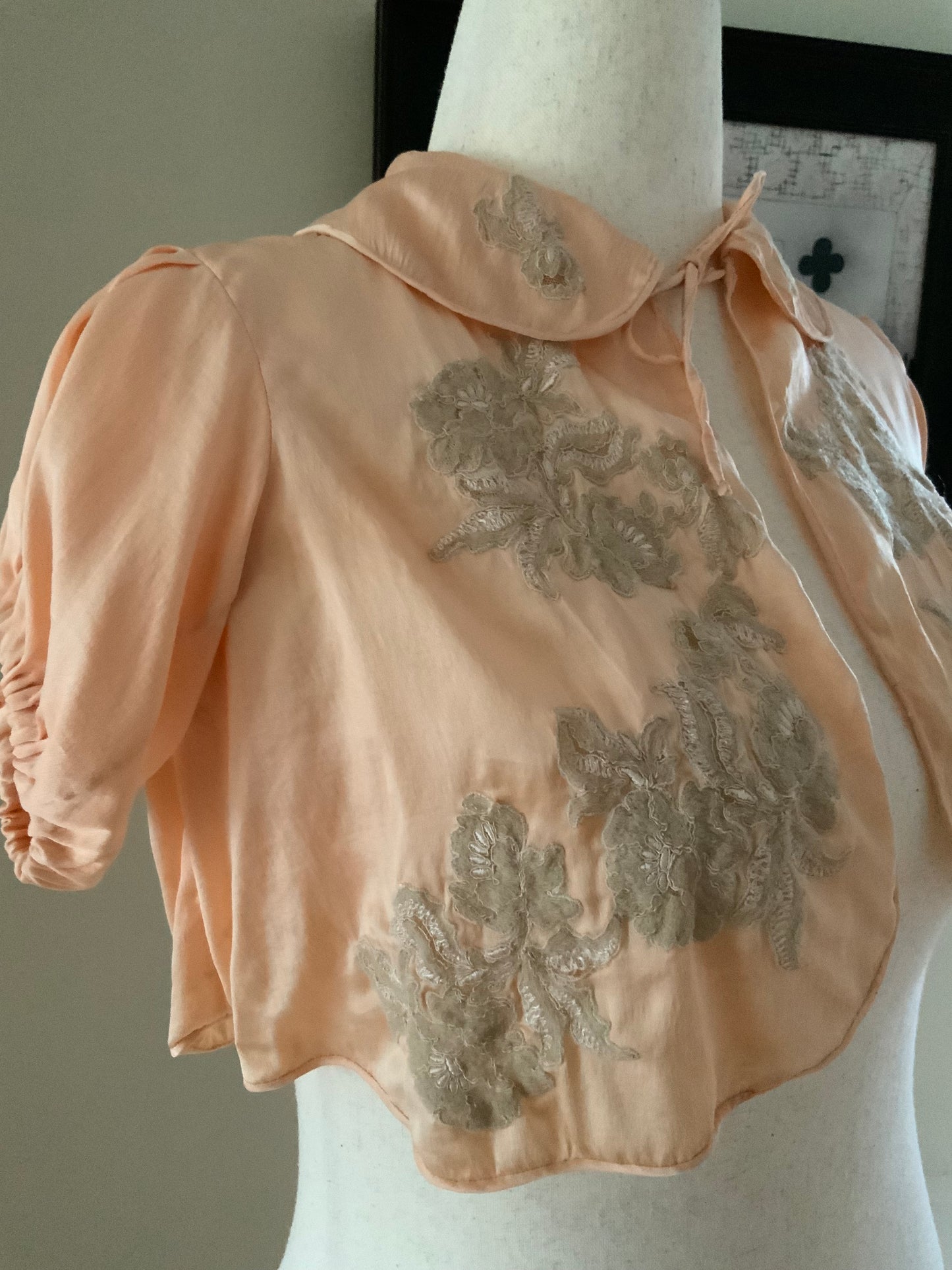 Silk Lace Bed Jacket -30s