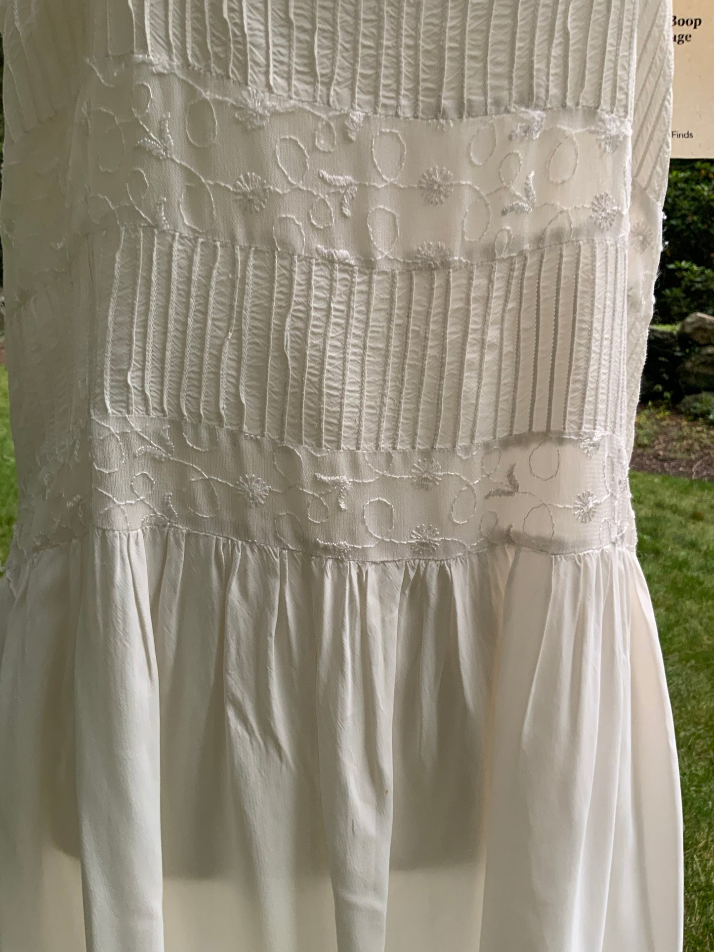 Antique Bridal Boudoir Dress | Late 1920s Silk Slip Dress | Art Deco Pintucks & Embroidered Lace
-40BI