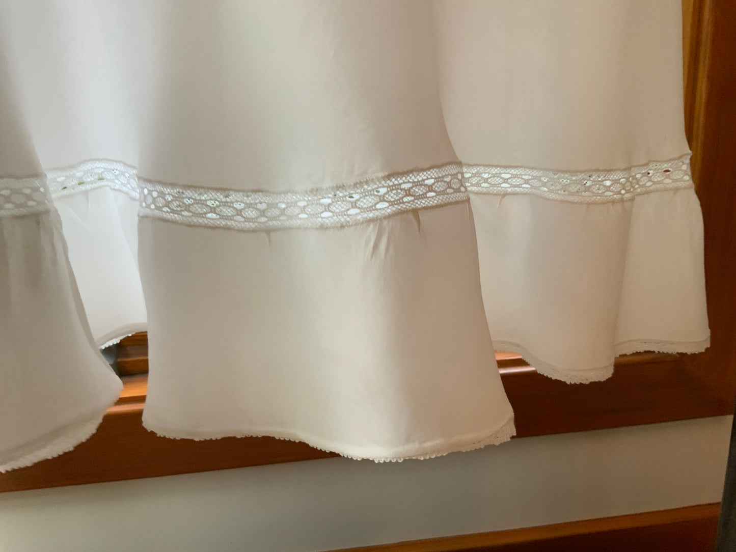 1930s White Satin Nightgown. Embroidered Bias Cut Slip Dress. Bridal Lingerie Gown .30CQ