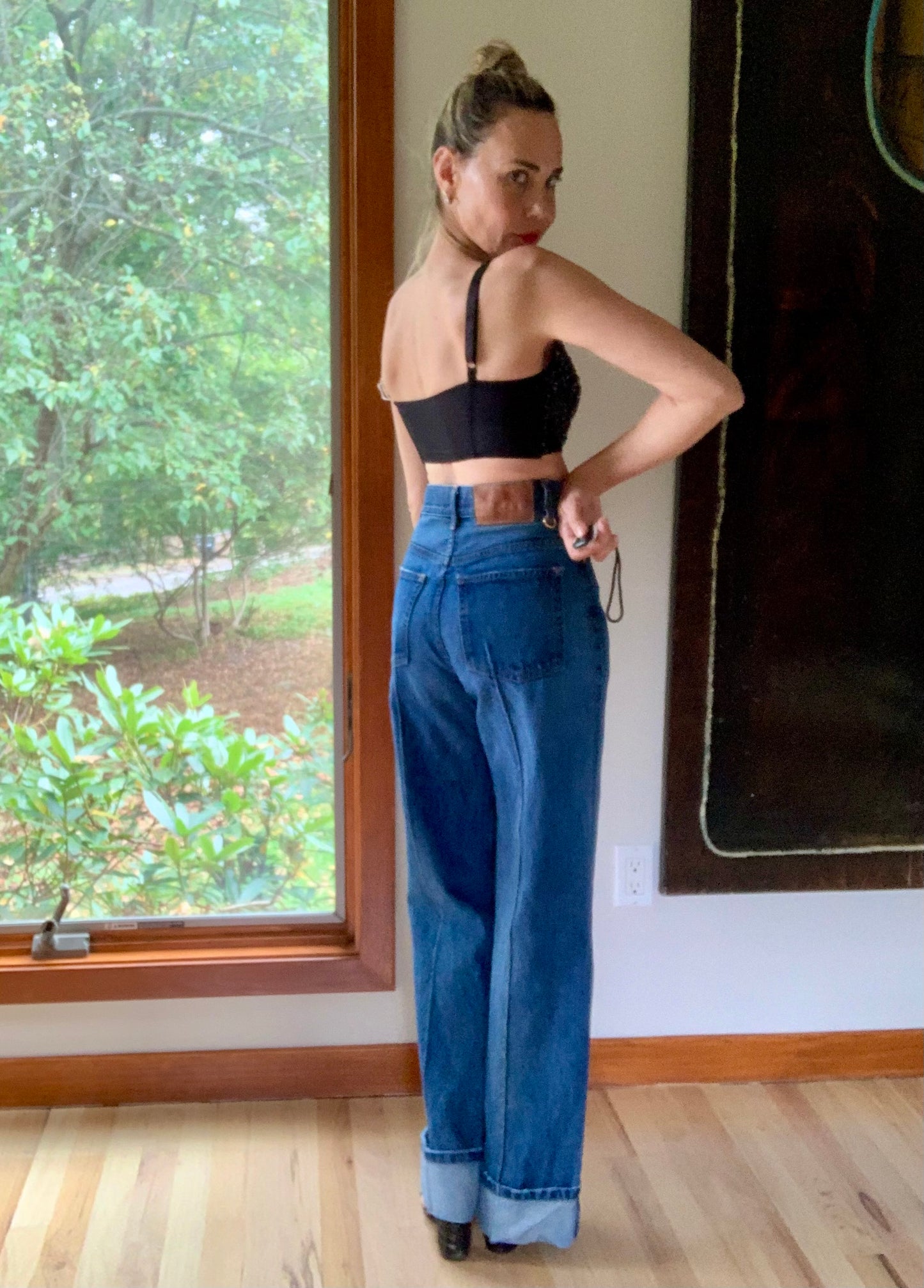 Rick Beach for Patti Capelli Black Sequined Bra Top - Late 70s/Early 80s - 80F