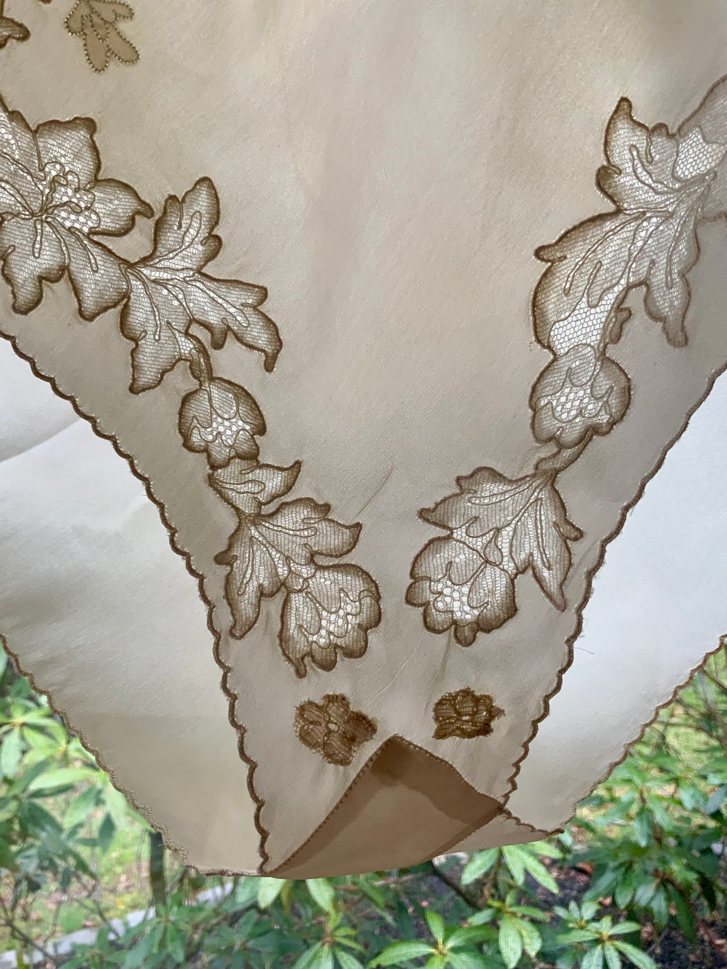 Antique Silk Tap Pants Bloomers Embroidered Lace Edwardian Lingerie Ivory Silk Panties-20AH