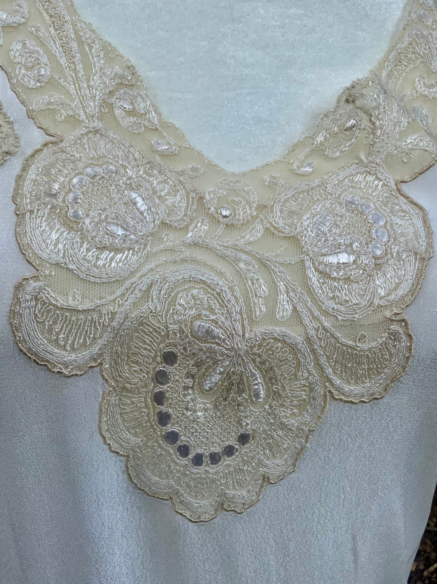 1930s Pure Silk Bridal Slip Dress Lace Bias Cut Wedding Gown Lingerie S/M-30BX
