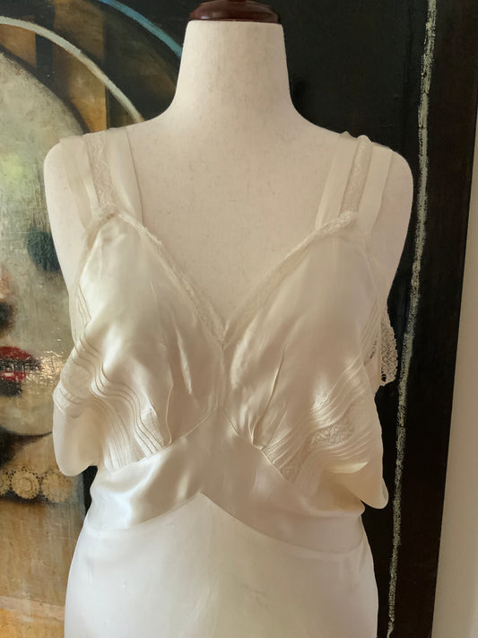 Satin Bridal Nightgown - 50s