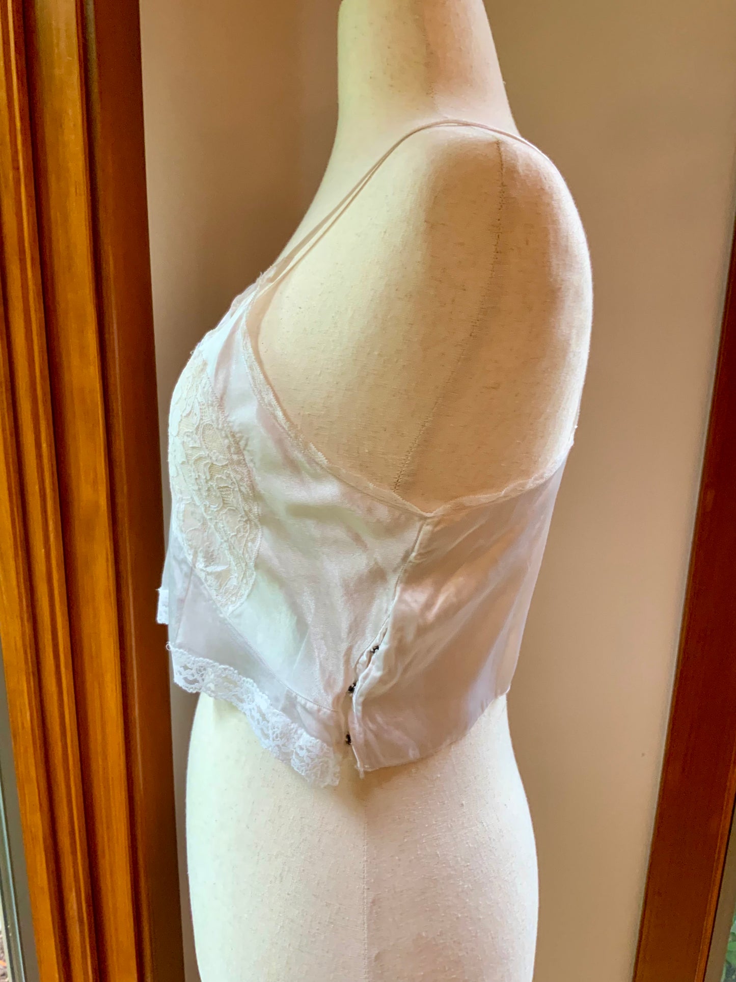 1930s Camisole Top | Reimagined Vintage Slip | Ivory Cropped Lingerie Cami-30DF