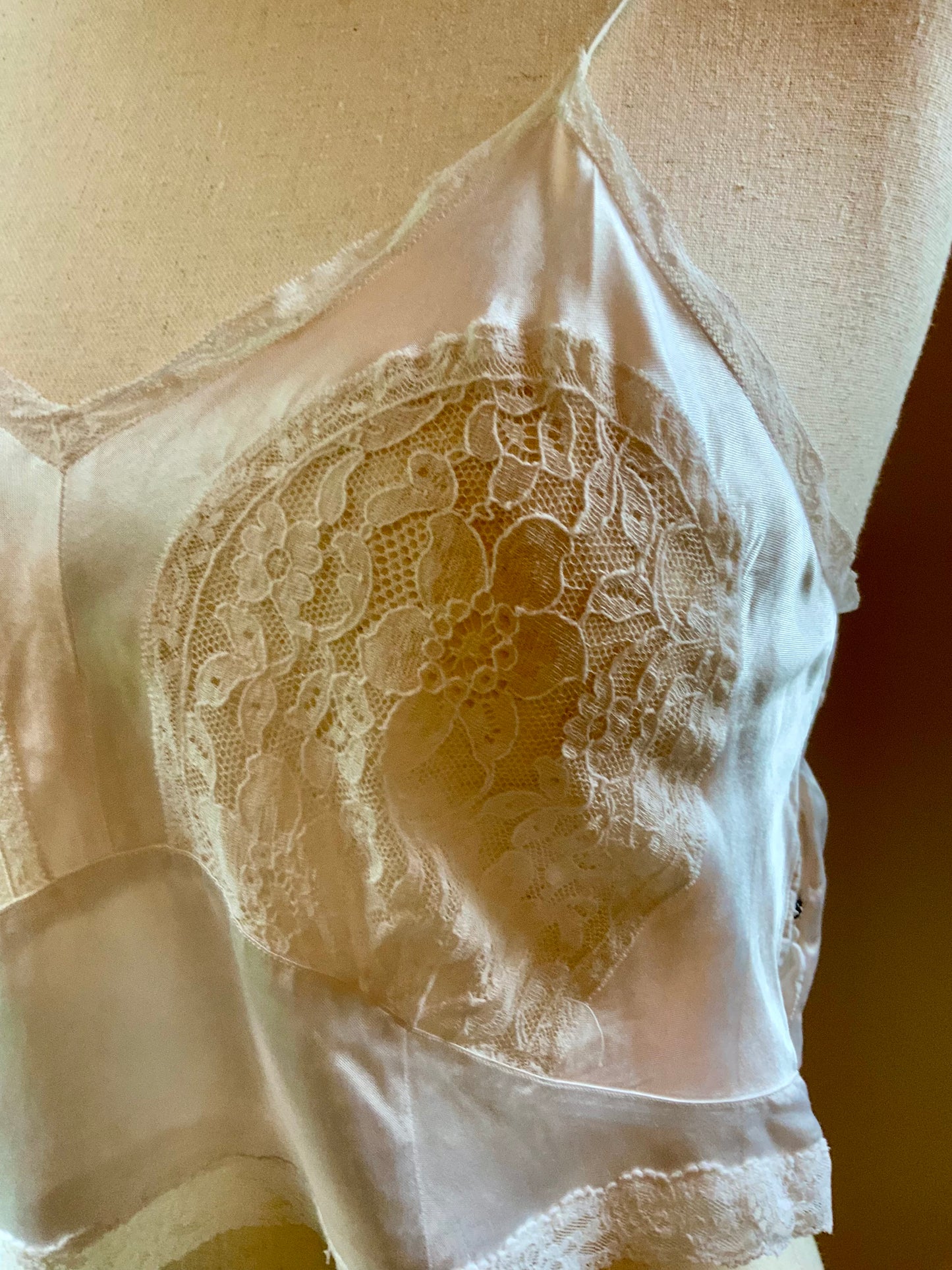 1930s Camisole Top | Reimagined Vintage Slip | Ivory Cropped Lingerie Cami-30DF
