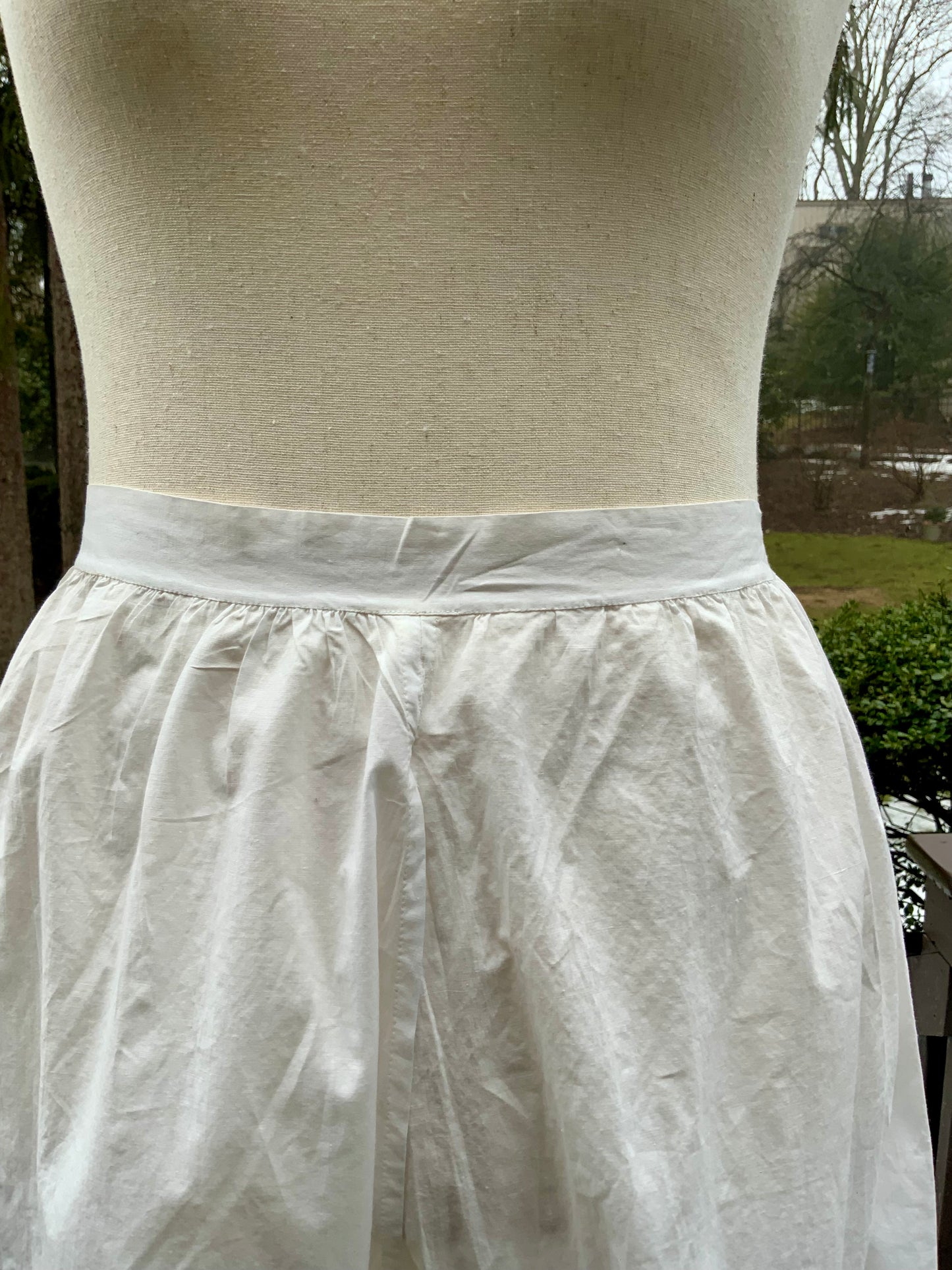 Edwardian White Cotton Bloomers with Broderie Anglaise Lace Hem – Antique Open Drawers Lingerie c.1905–1915-ED67