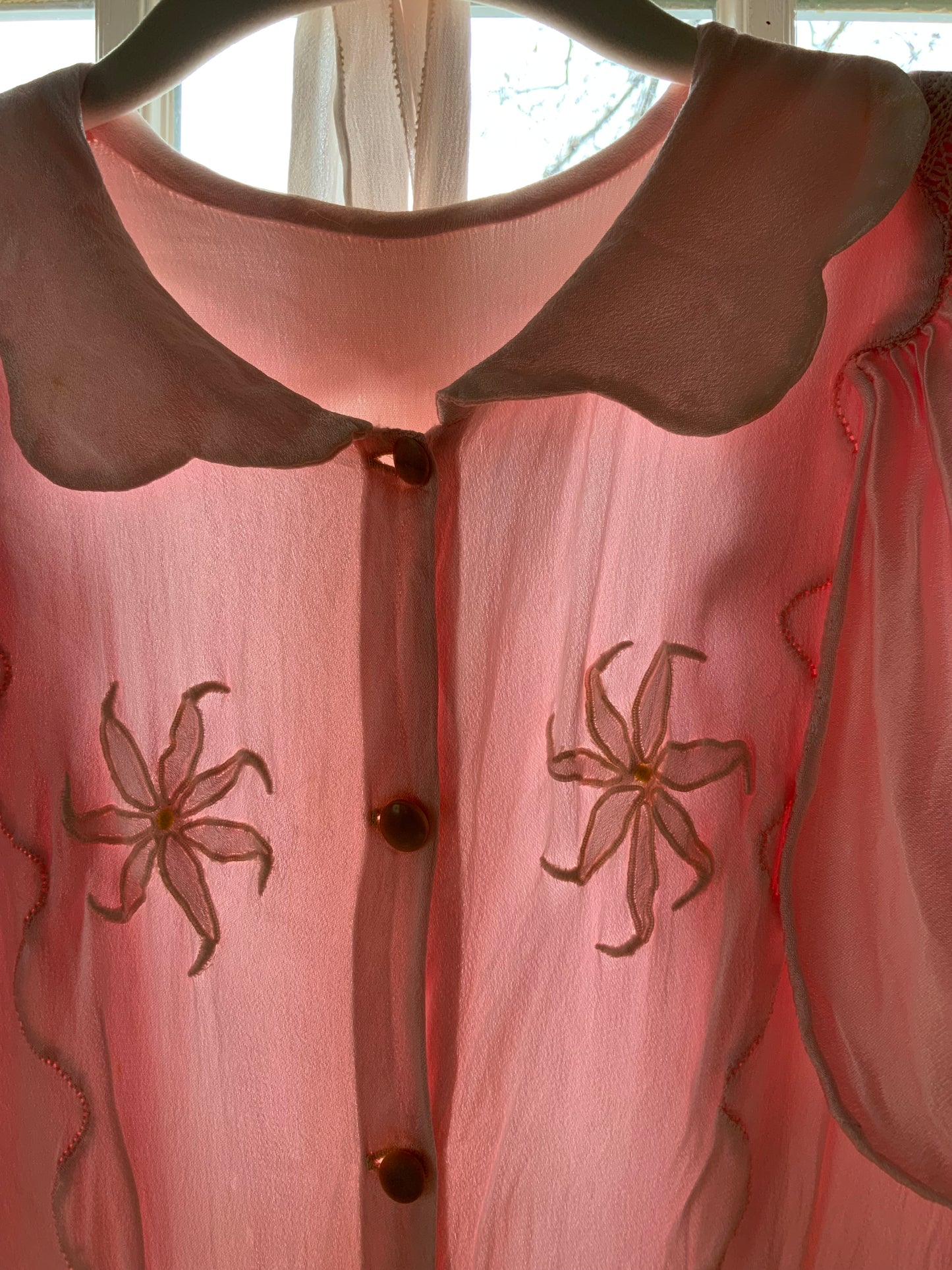 satin Nightgown Peach Pink - 40s