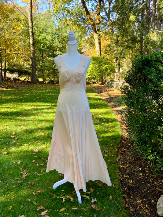 Silk Embroidered Nightgown – Bias-Cut -30s - 30AM