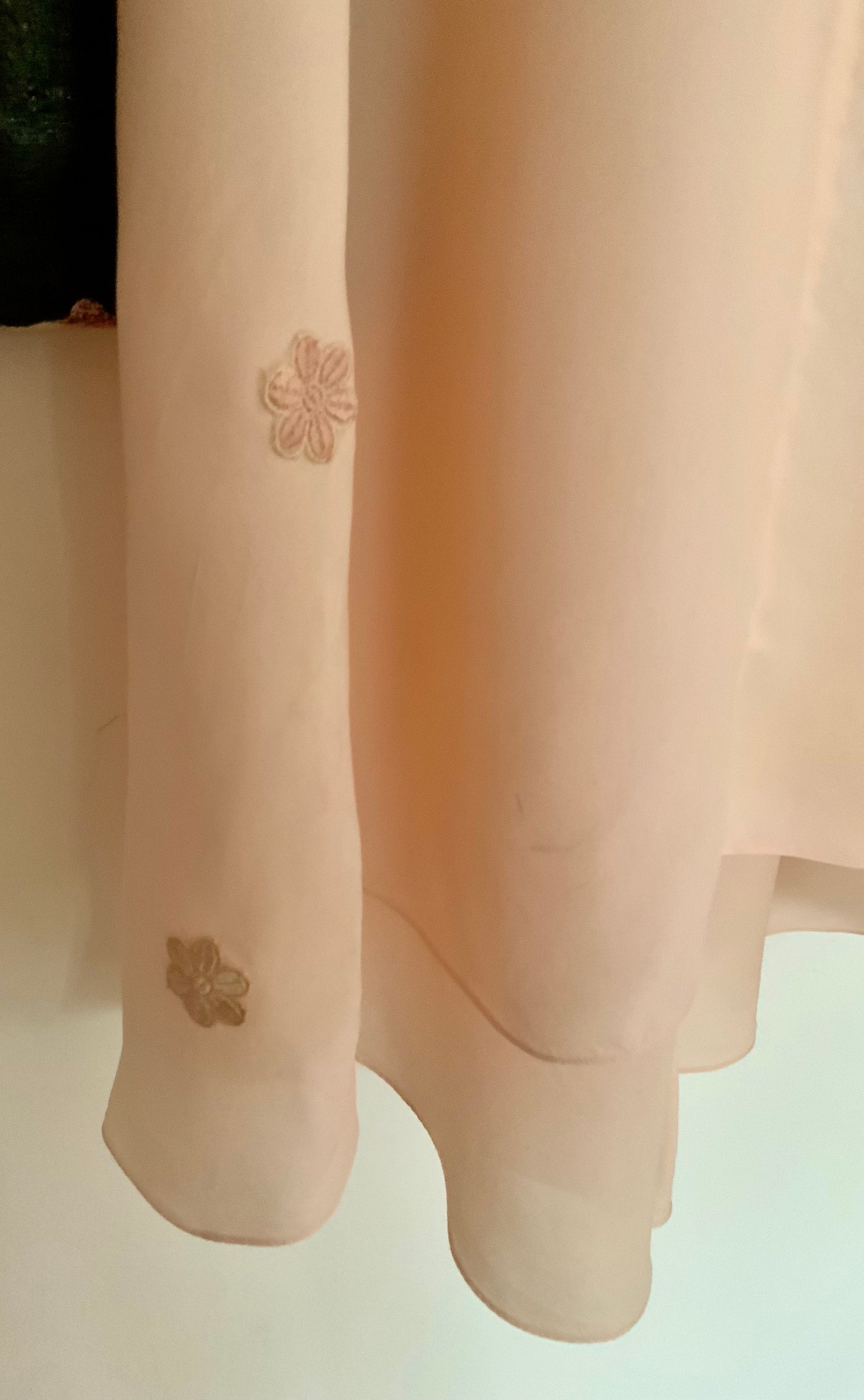 1930s Blush Rayon Nightgown – Art Deco Plissé, Embroidery & Lace - 30AY