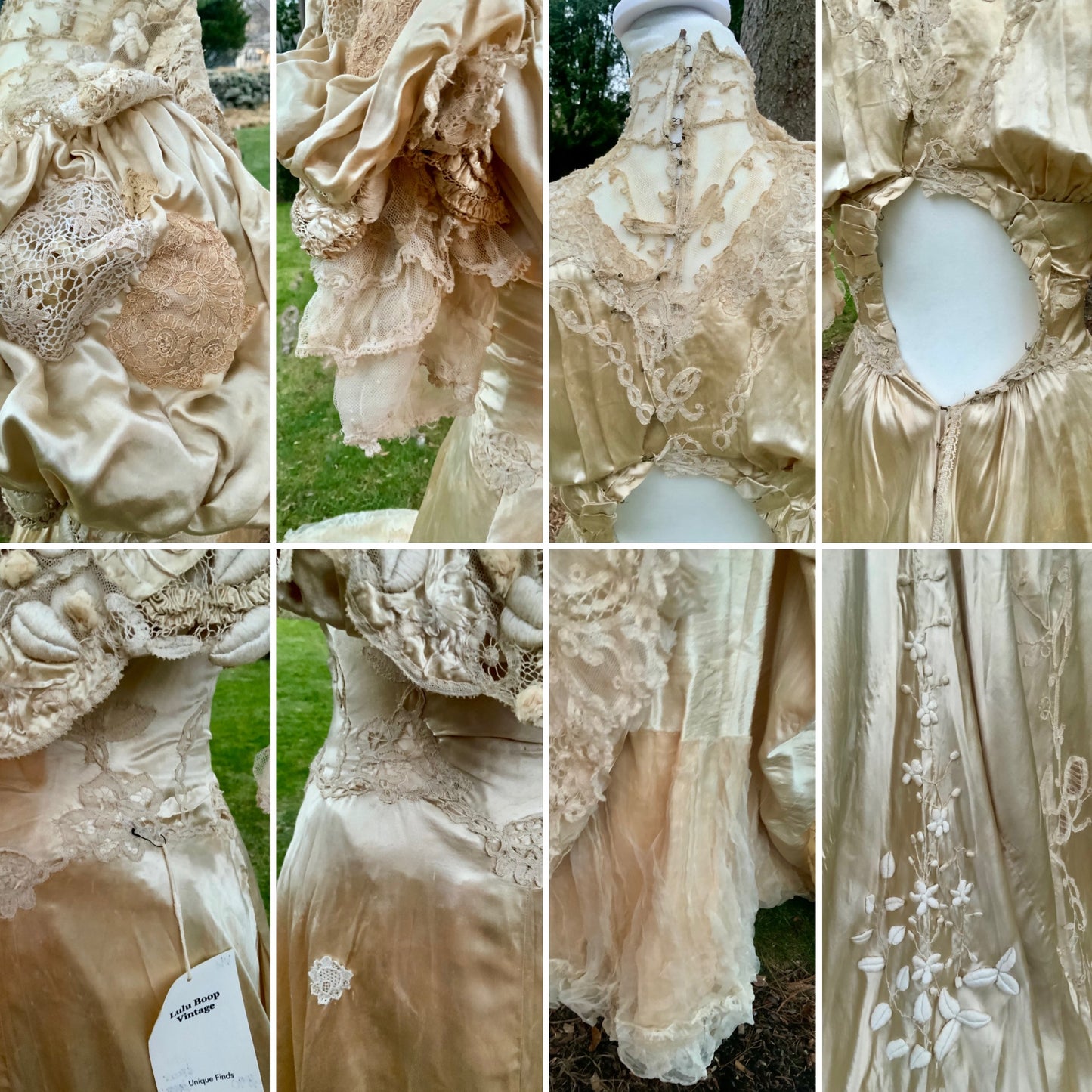 Victorian Silk Wedding Gown - 1890 - VI8