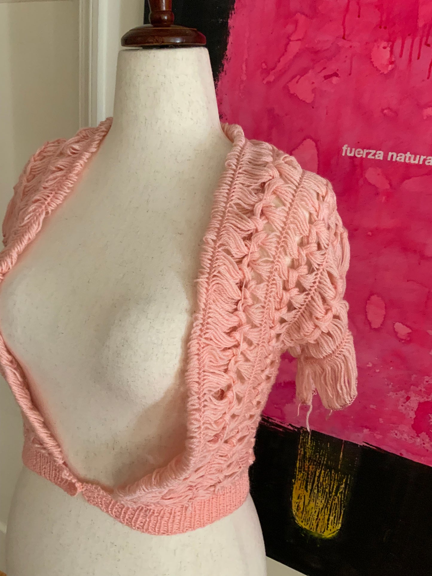 Wool Bed Jacket Pink 30s