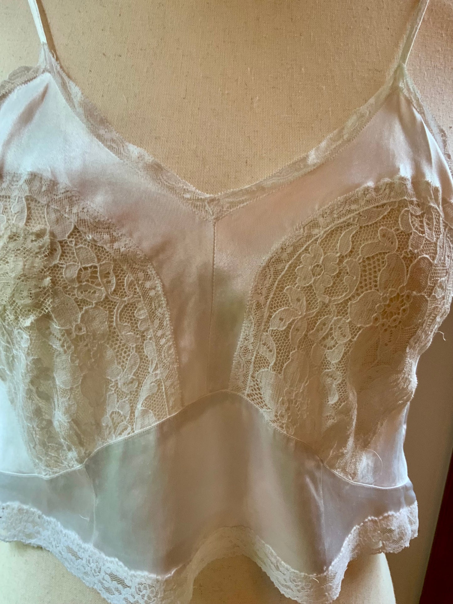 1930s Camisole Top | Reimagined Vintage Slip | Ivory Cropped Lingerie Cami-30DF