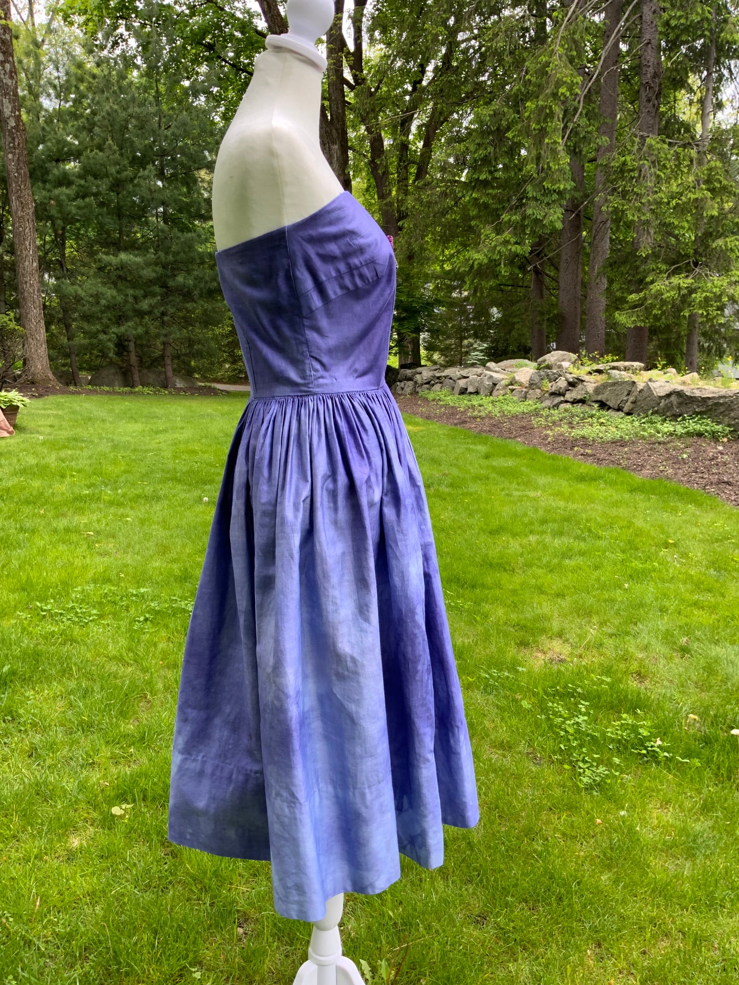 Hand Dyed Strapless Dress with Removable Floral Brooch
-50BB