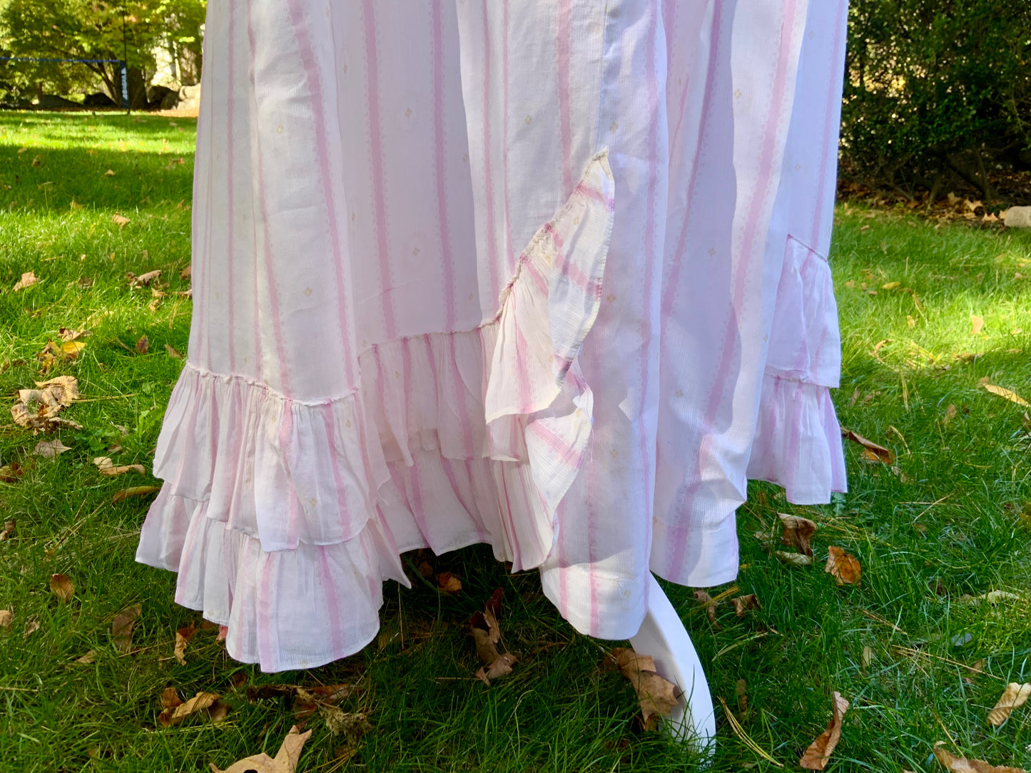 Cotton Pink Stripped Petticoat - 1895/1910 - ED23