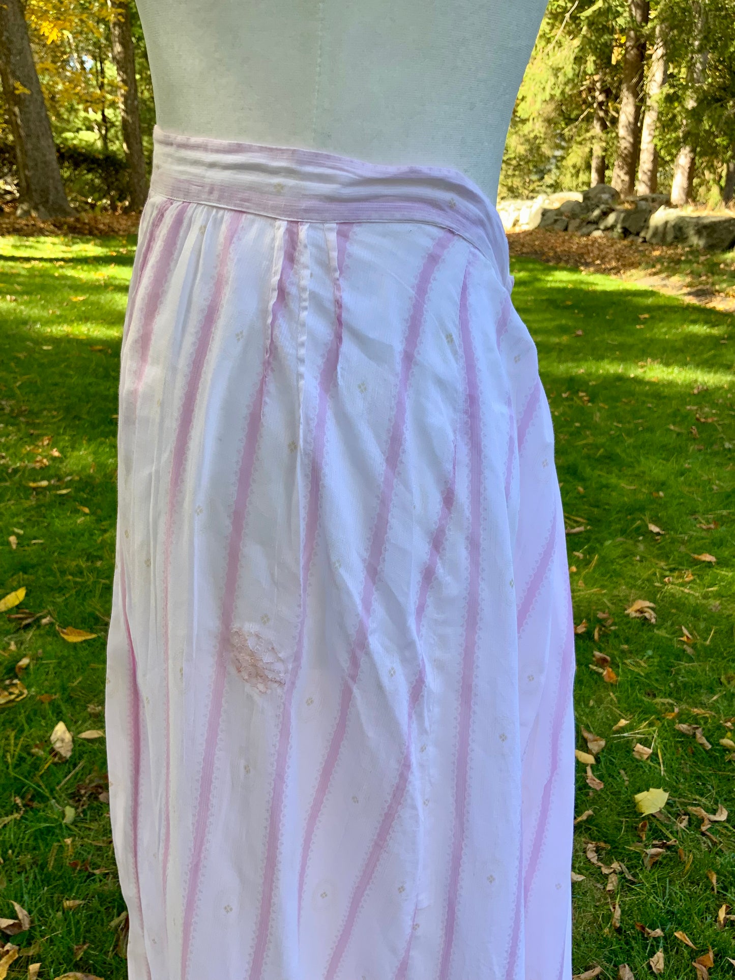 Cotton Pink Stripped Petticoat - 1895/1910 - ED23