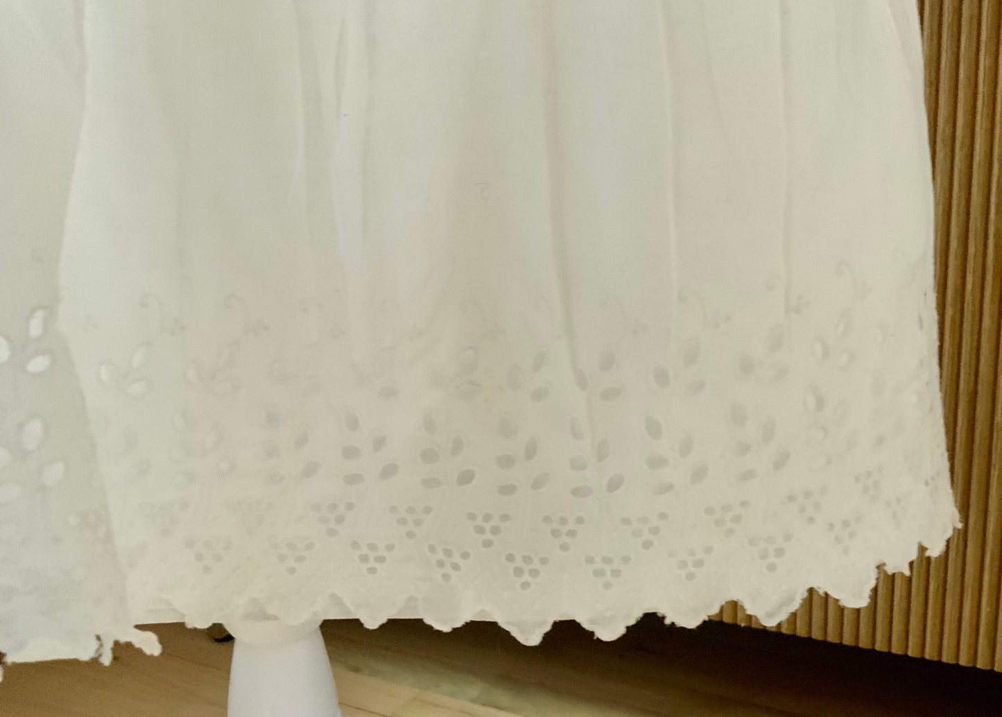 Edwardian White Cotton Petticoat Skirt with Lace Trim | Antique 1910s Tiered Underskirt | Hand Restored-ED76