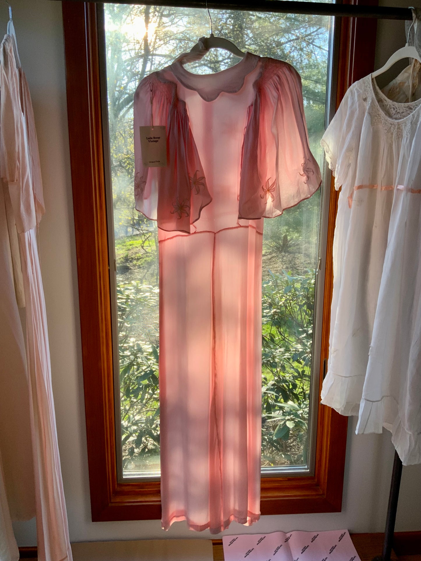 satin Nightgown Peach Pink - 40s - 40P