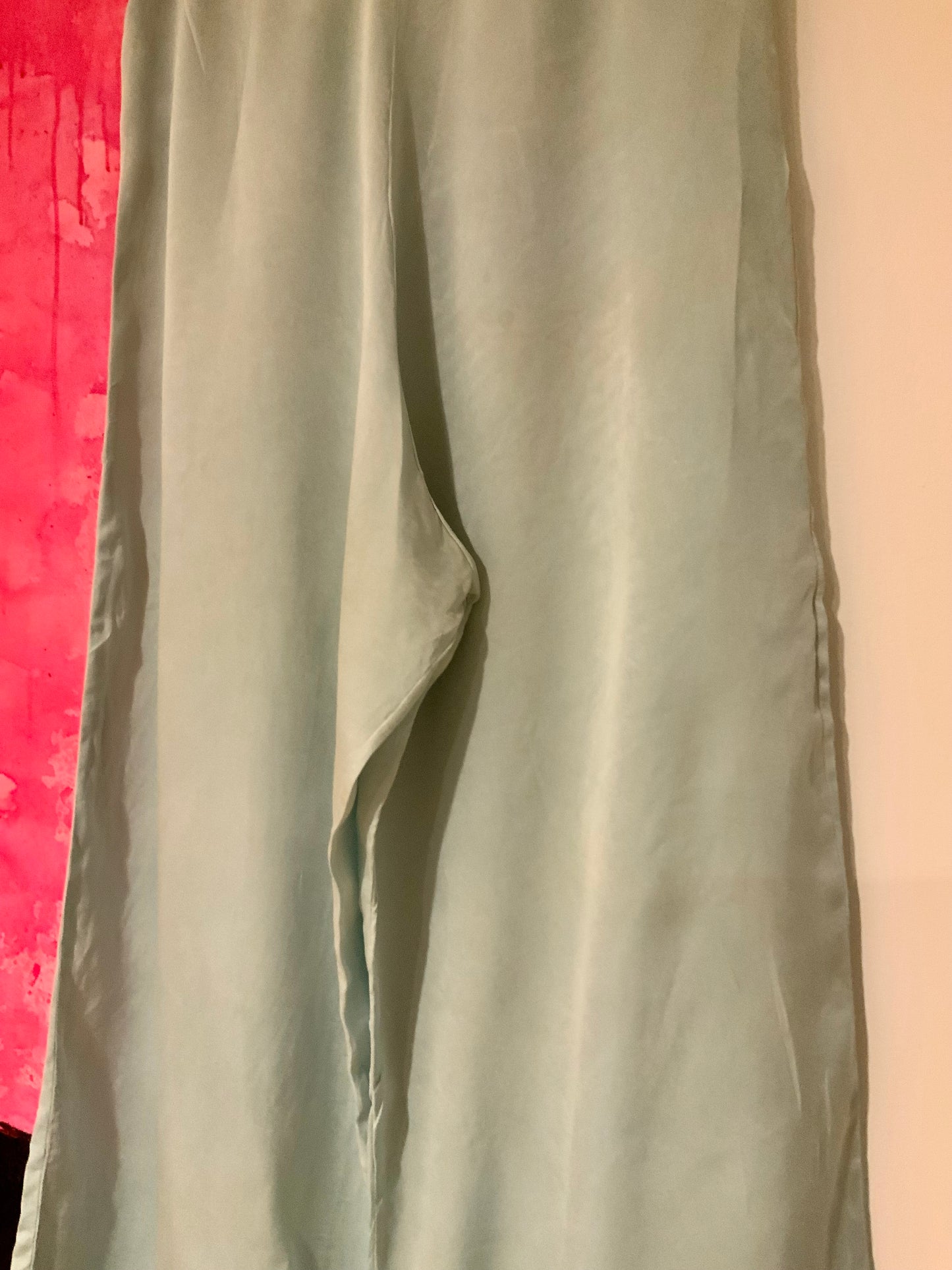 1930s Silk Pajama Pants – Pale Jade Vintage Lounge Trousers - 30AX