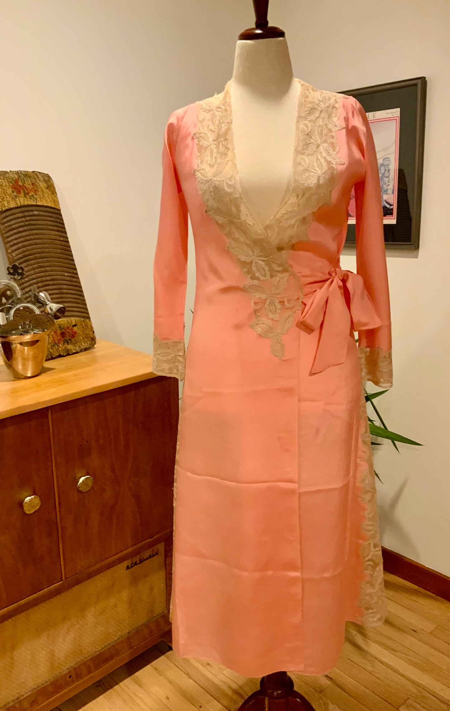 Silk Lace Robe - 50s - Luxury Lingerie-50BQ