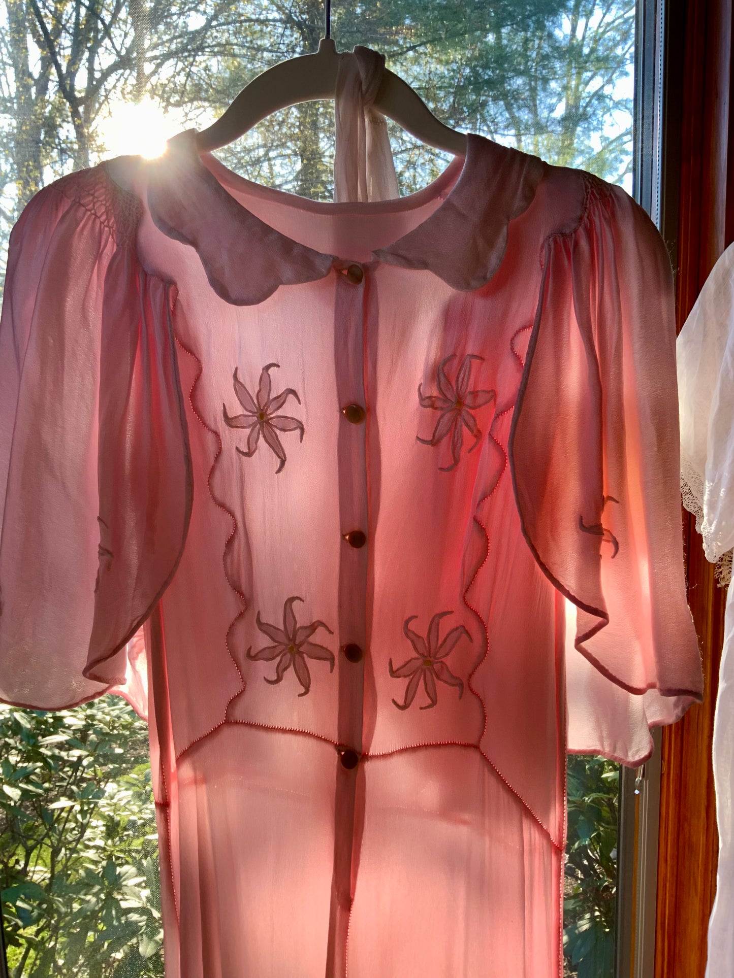 satin Nightgown Peach Pink - 40s - 40P