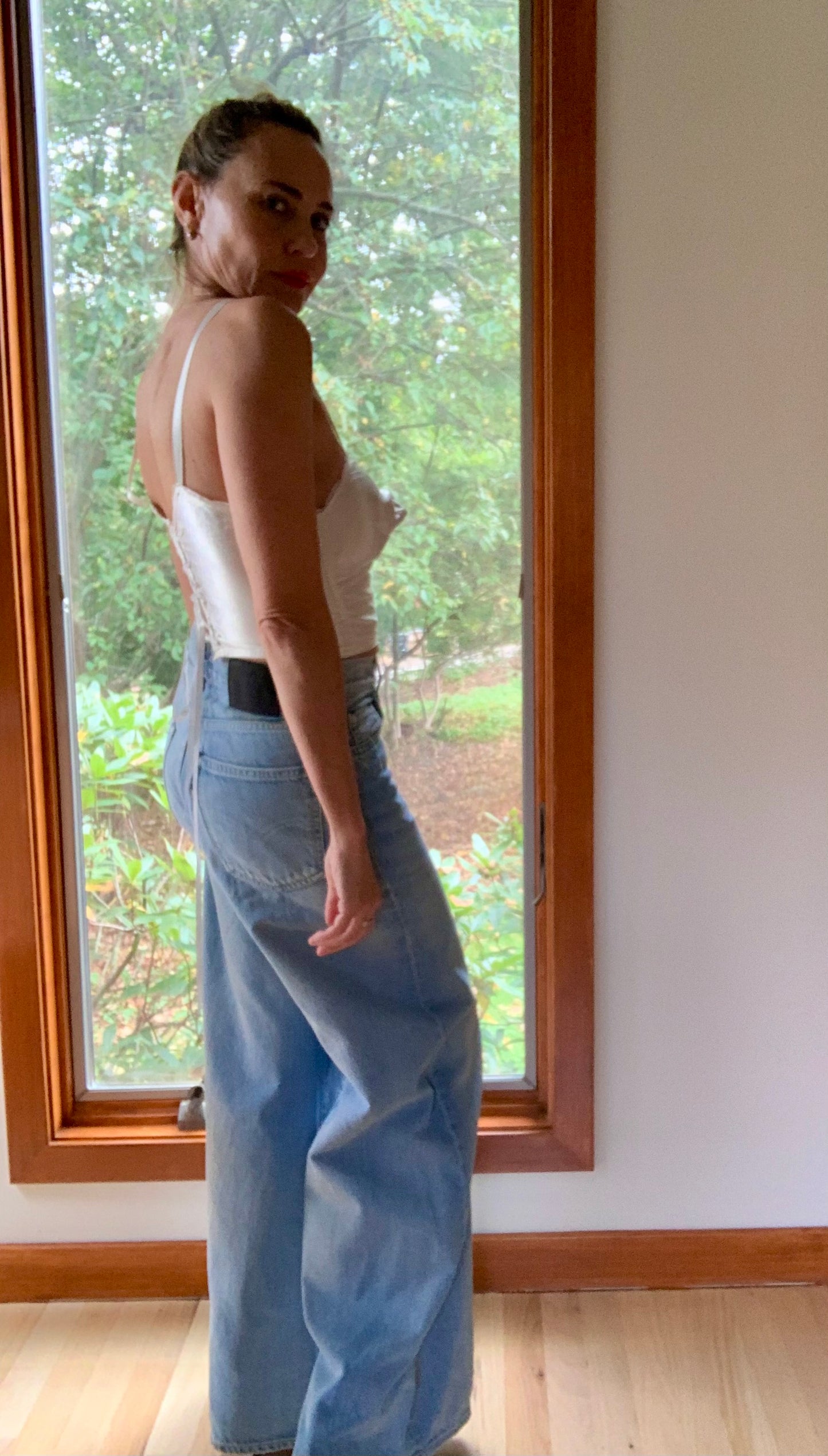 Satin Longline Bra - 50s Bullet Bra - Vintage Bustier - 50s - 50BP