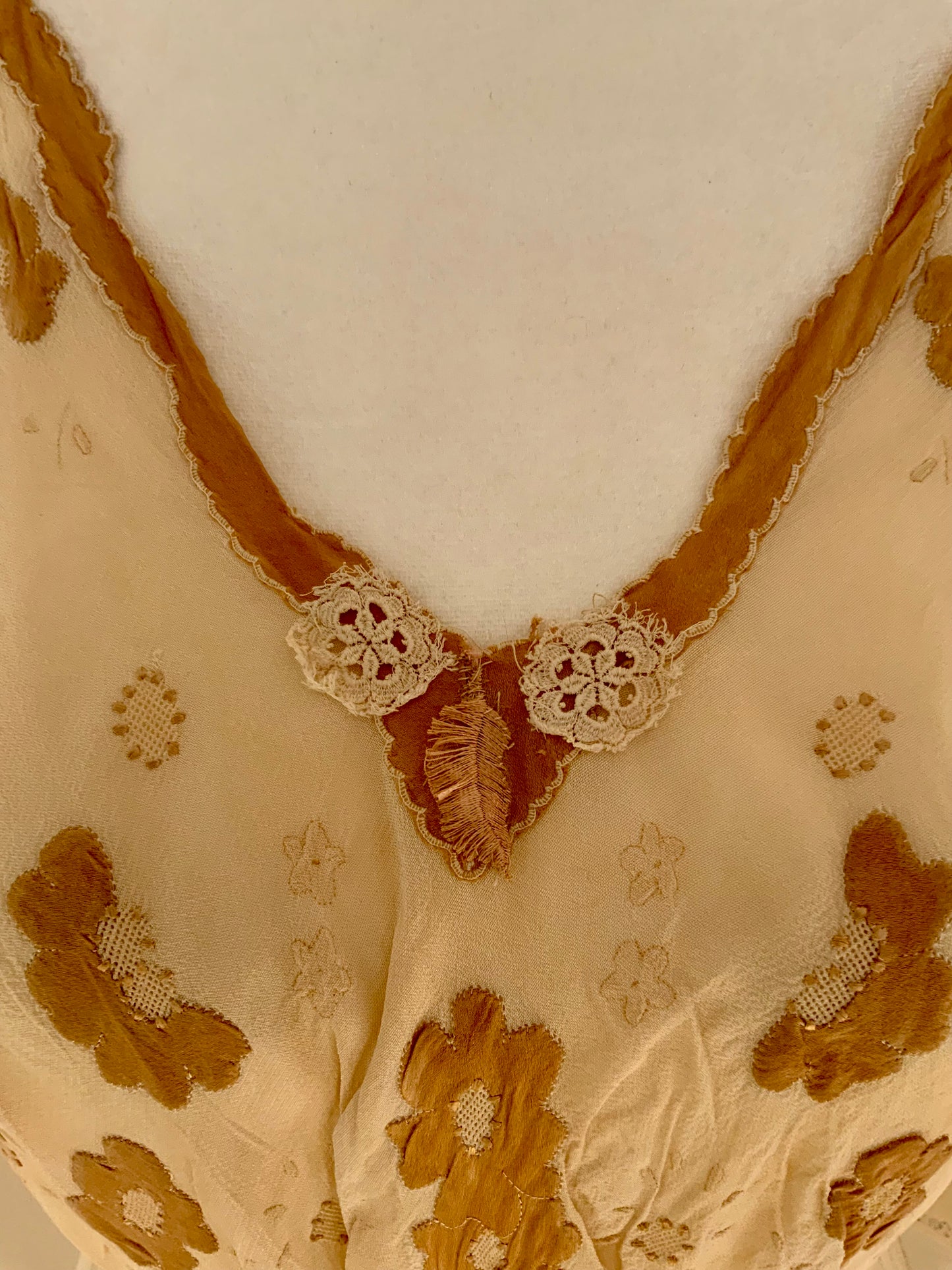 Hand Dyed Vintage Bridal lNightgown - 40s - 40I