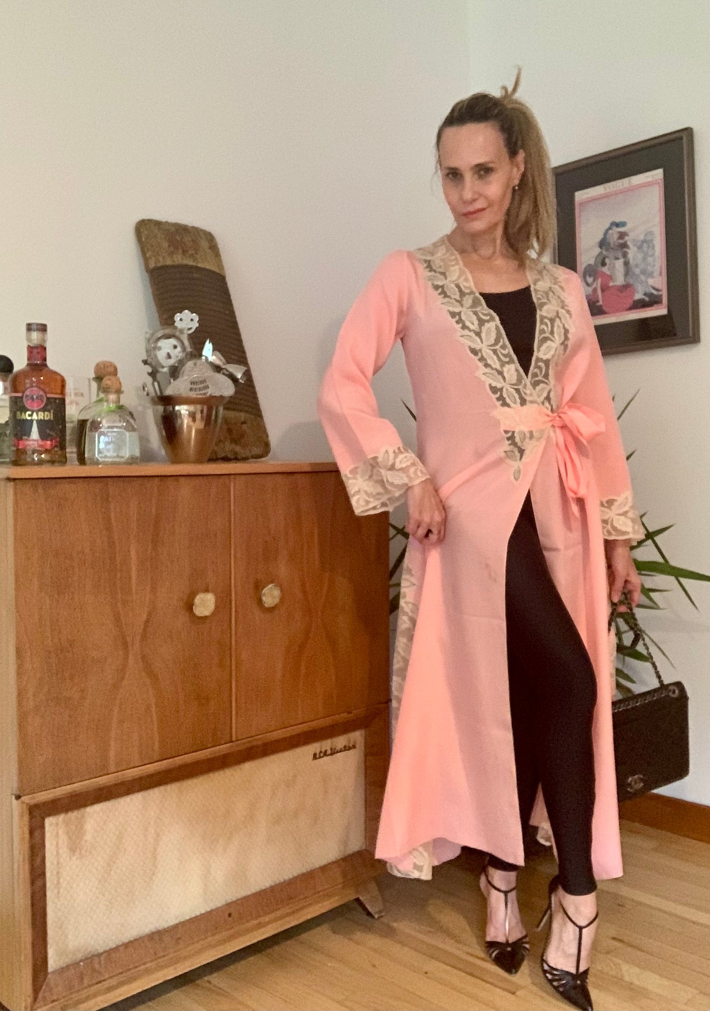 Silk Lace Robe - 50s - Luxury Lingerie-50BQ