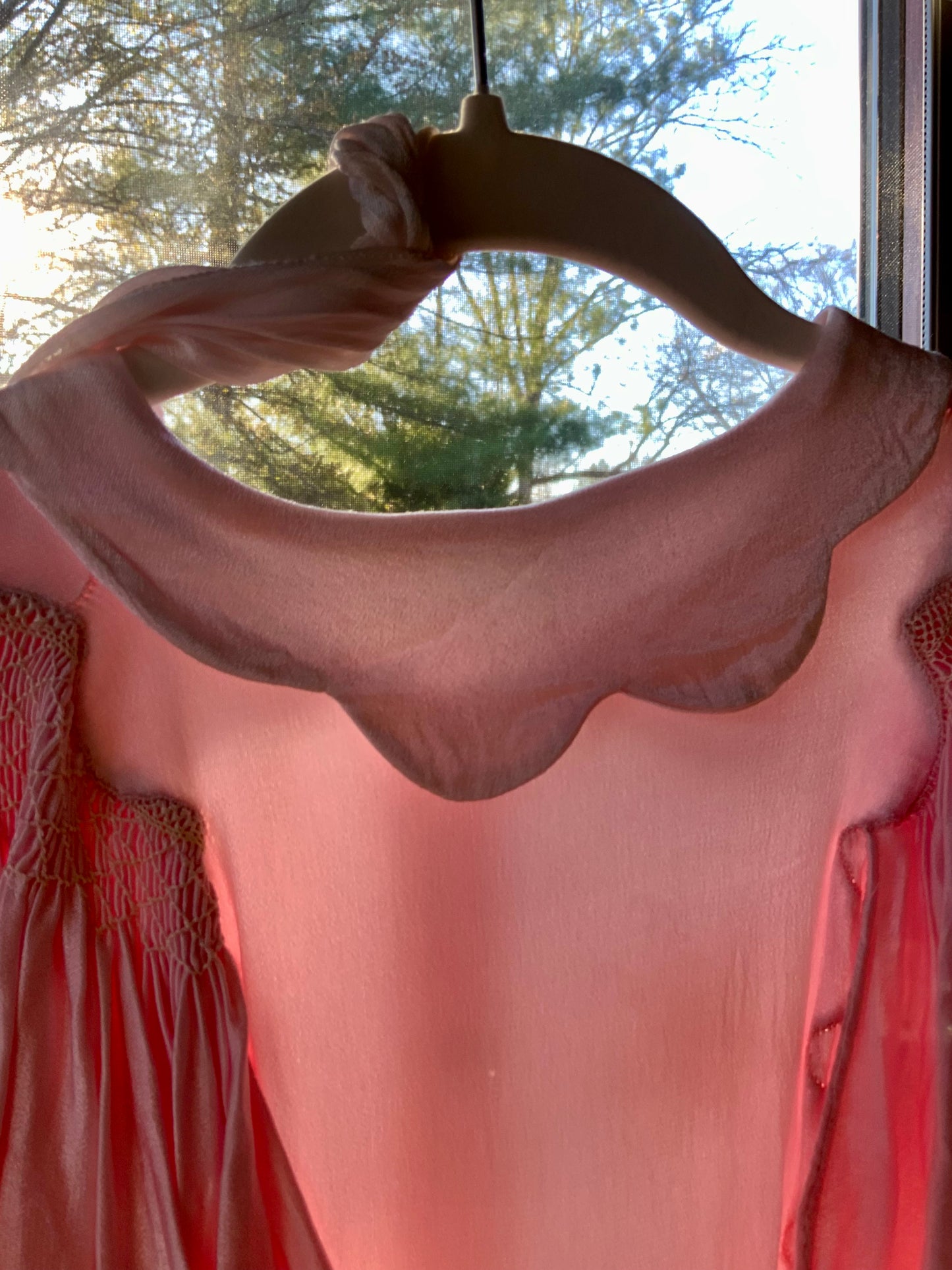 satin Nightgown Peach Pink - 40s - 40P