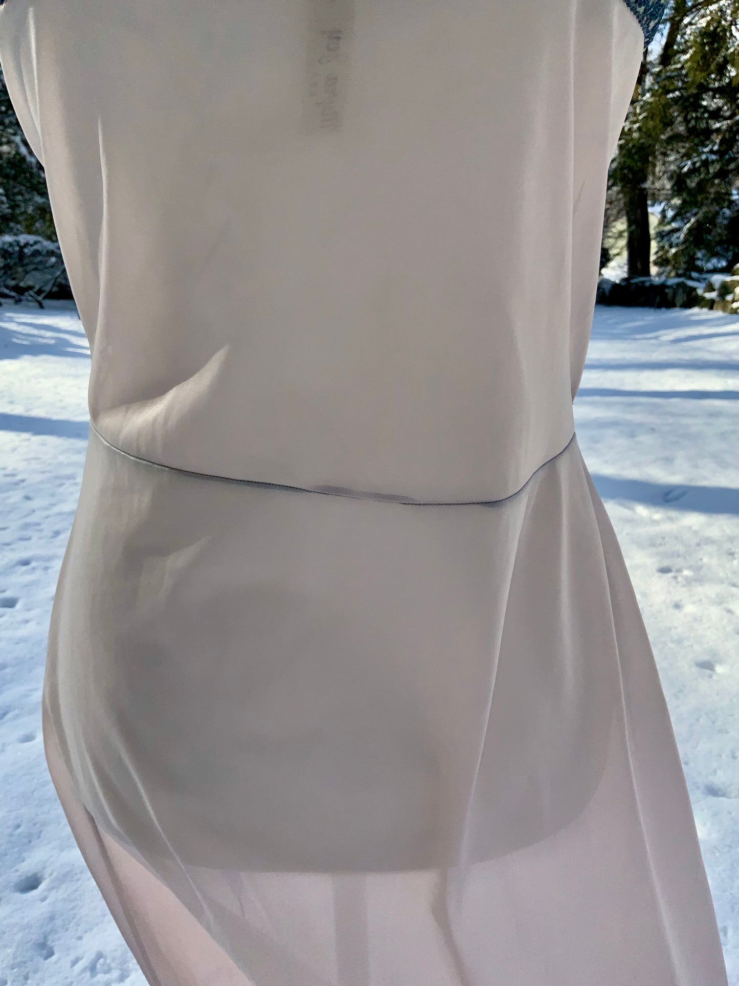 Late 1930s Myra Joy Nylon Slip Dress with Sage Lace Bodice | Art Deco Lingerie Gown-30BB