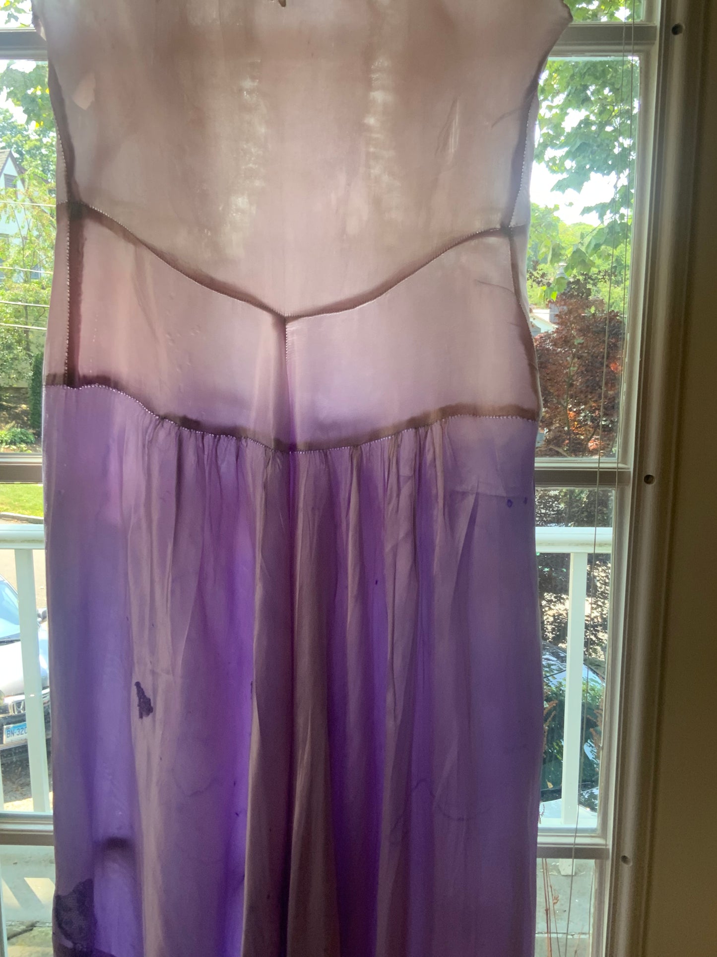 Hand Dyed Satin Nightgown- 50s