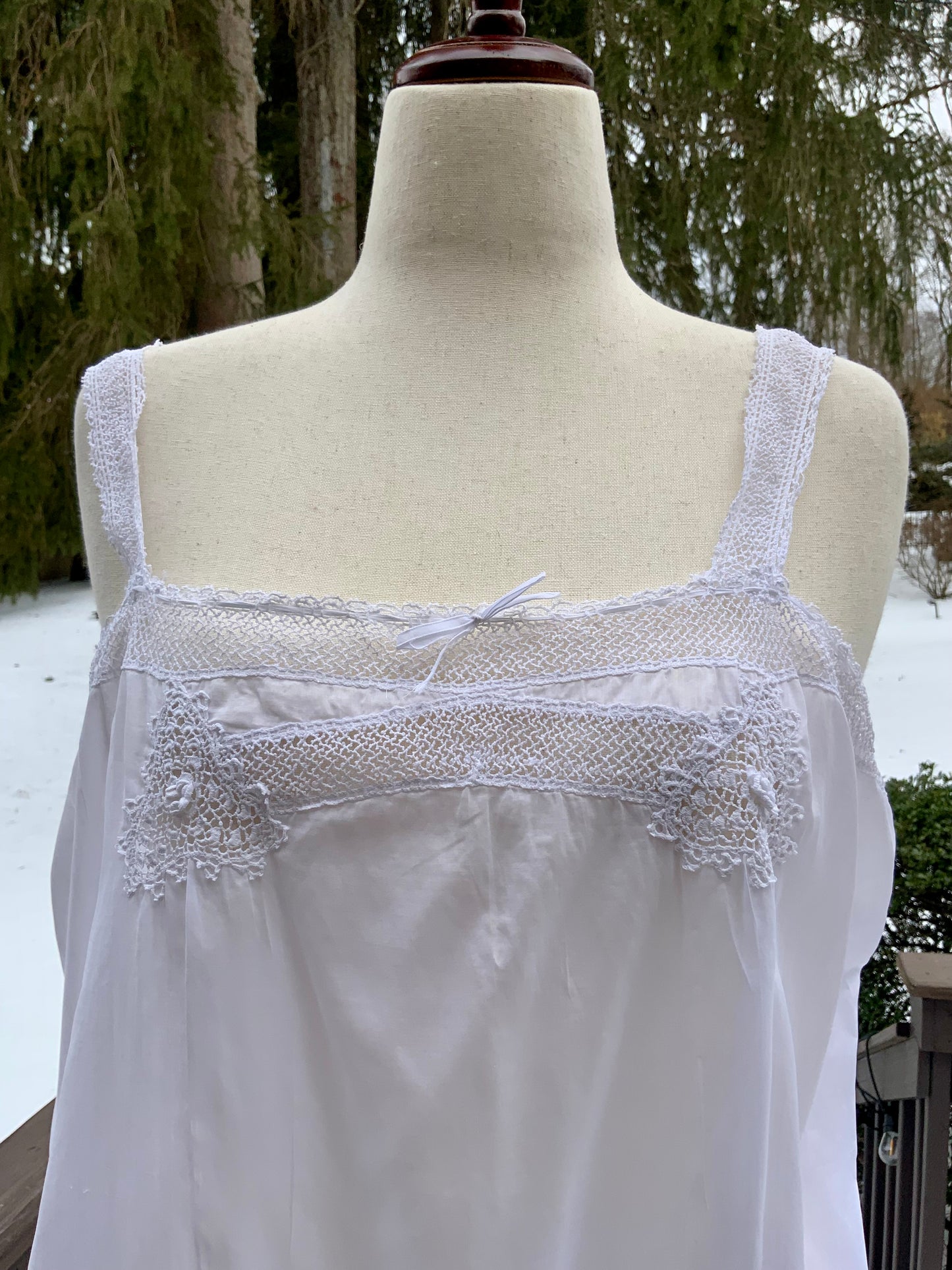 Edwardian White Cotton Teddy | 1910s Crochet Lace Step-In Chemise | Antique  Lingerie-ED54