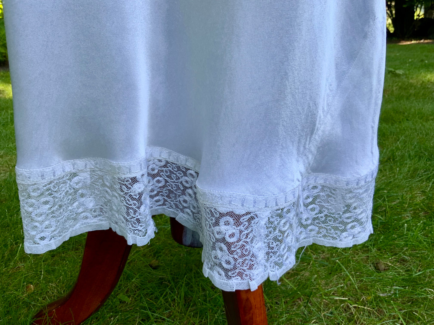 1930s Satin and Lace Bridal Slip Dress-30CT