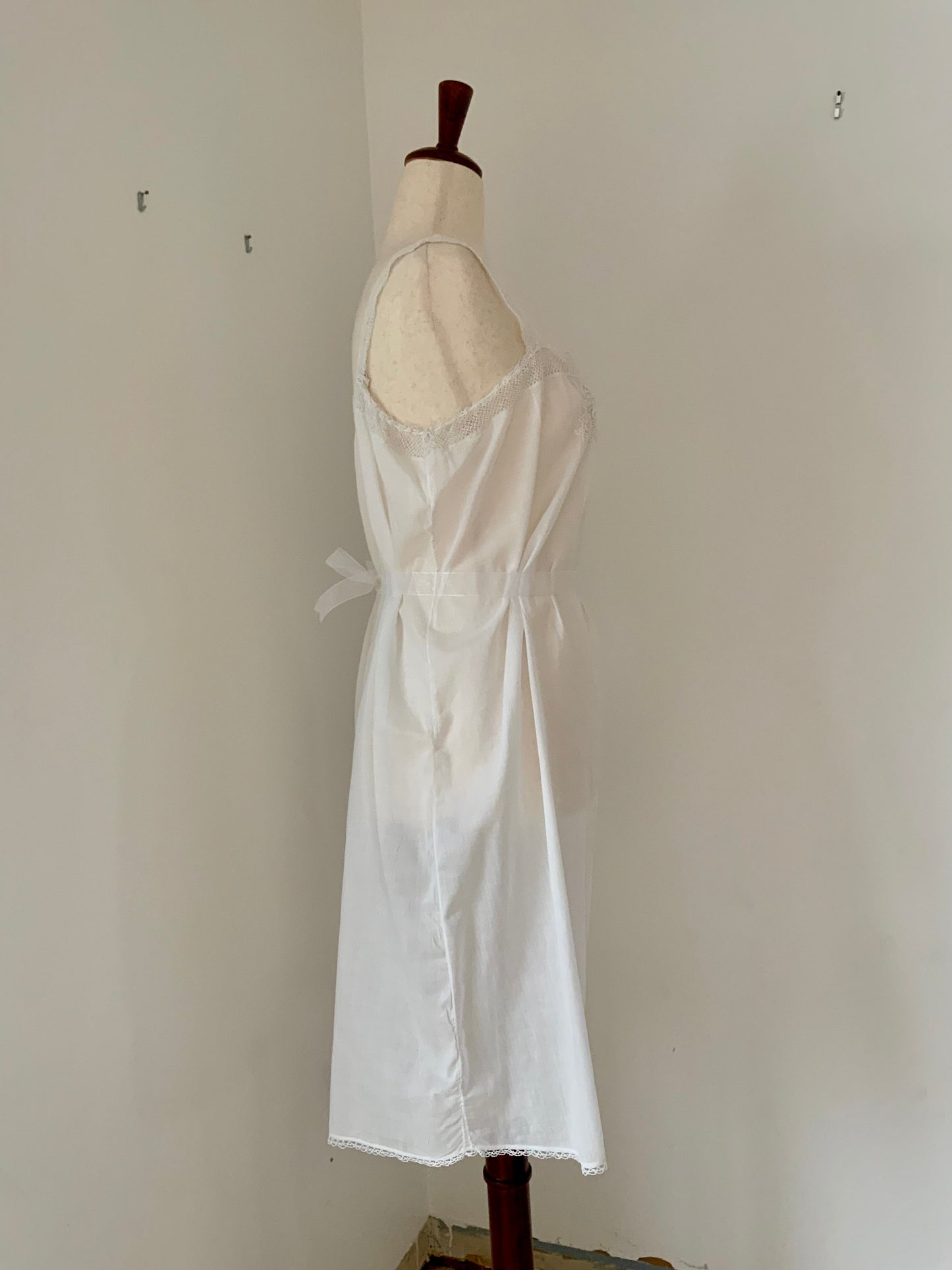 Edwardian White Cotton Teddy | 1910s Crochet Lace Step-In Chemise | Antique  Lingerie-ED54