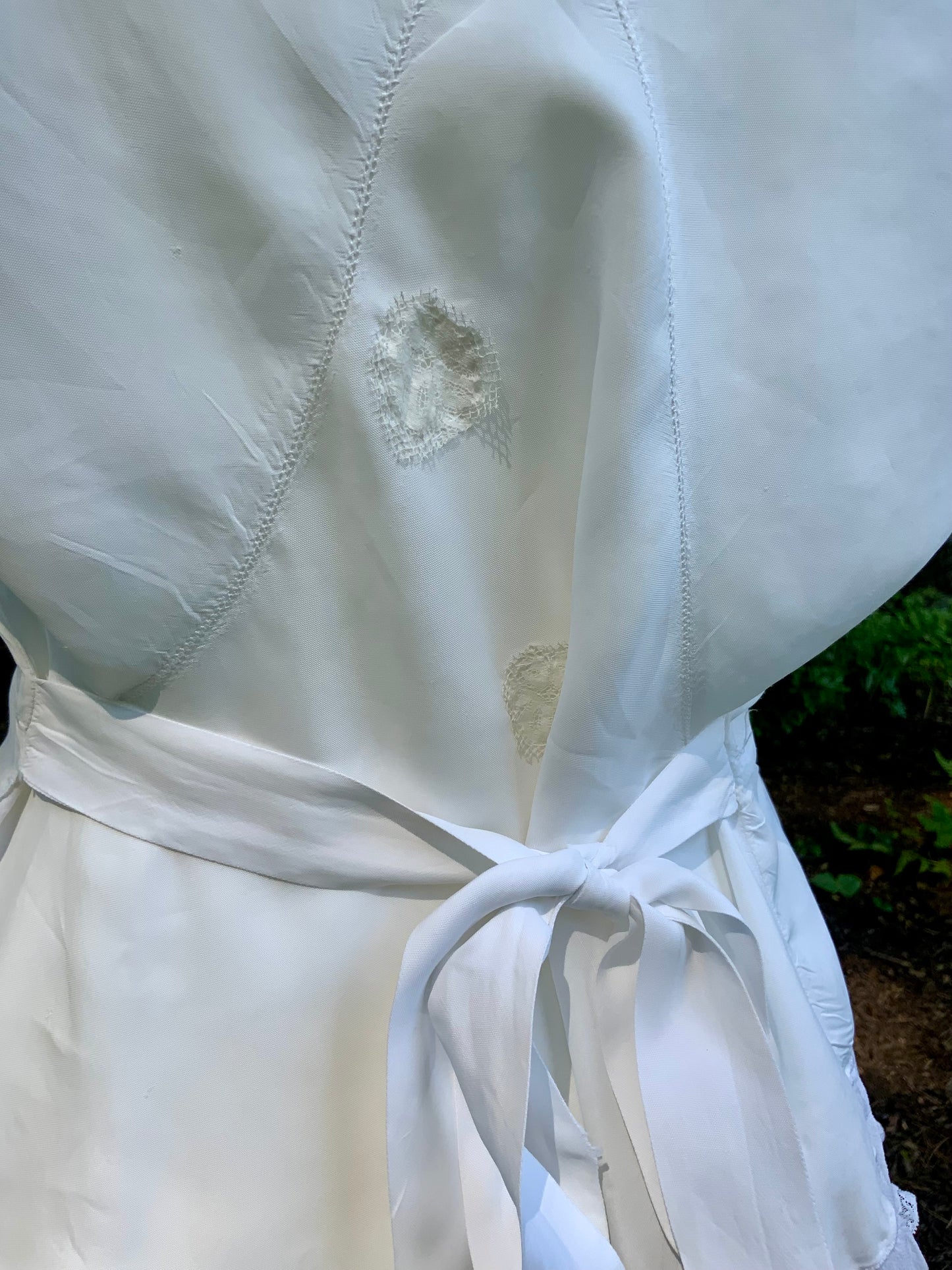 1930s Art Deco Embroidered Wrap Top | Reimagined from an Antique Nightgown-30DL
