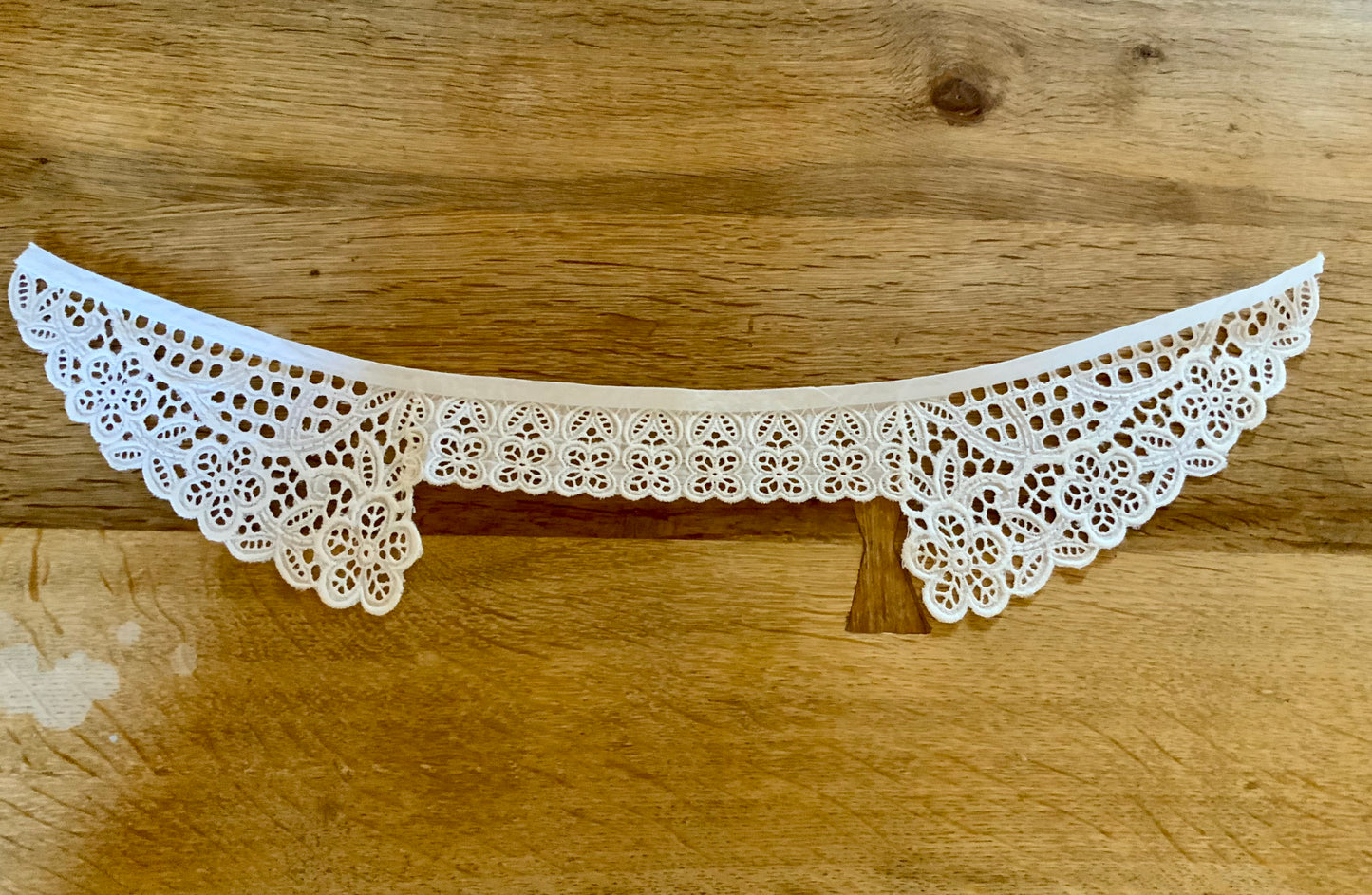 Antique Lace Collar Edwardian Floral Cutwork Collar Handmade Cotton Statement Collar