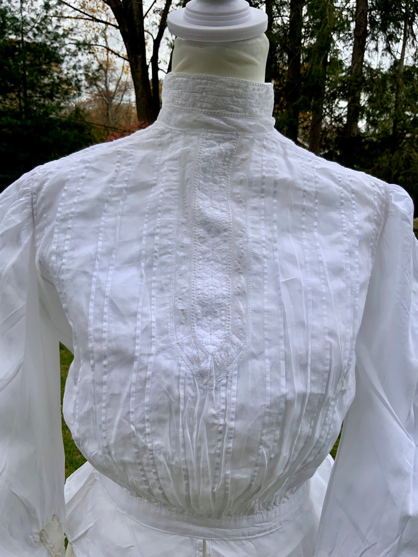 Edwardian White Cotton & Lace Shirtwaist (1905–1912) |ED34