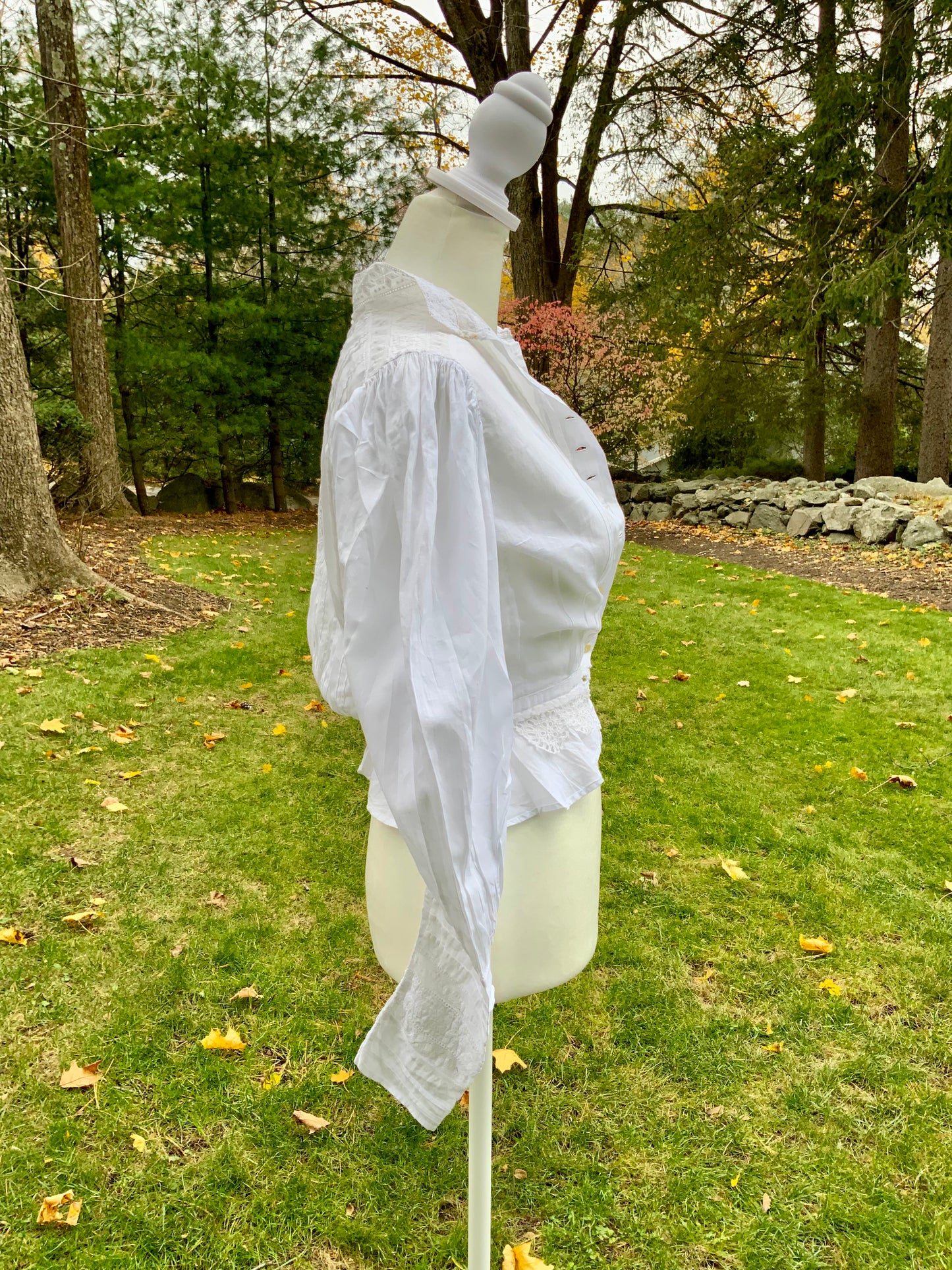 Edwardian White Cotton & Lace Shirtwaist (1905–1912) |ED34