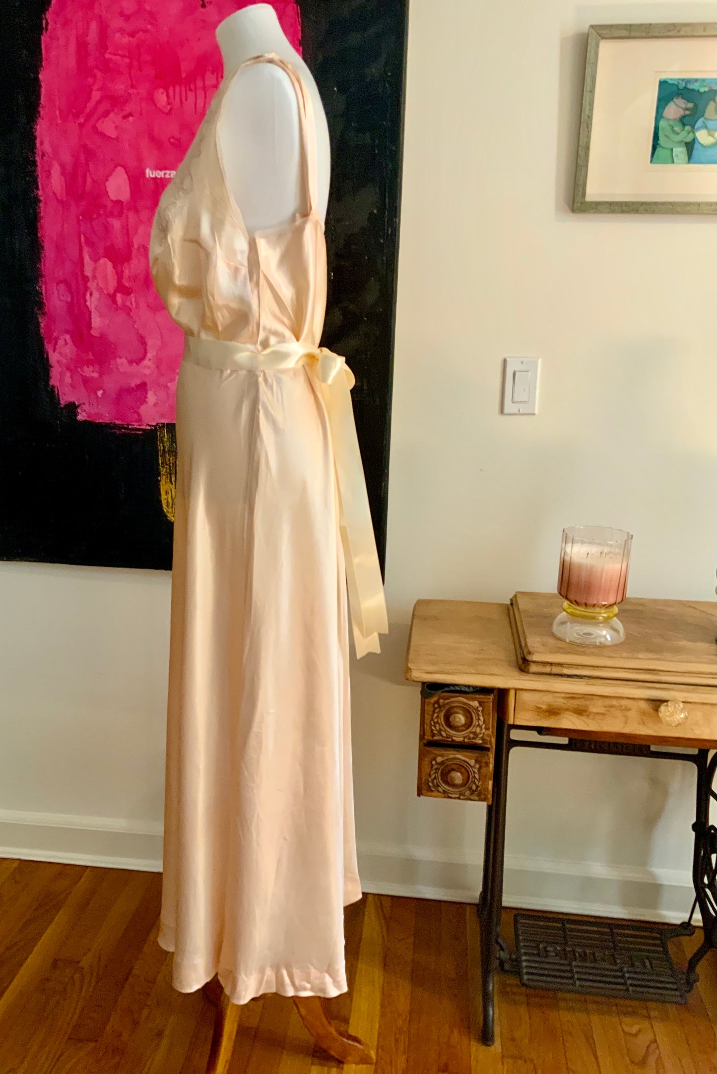 Lace Embroidered Nightgown - 40s