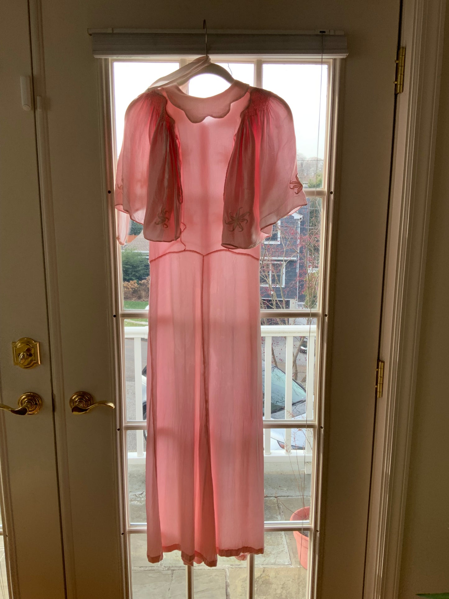 satin Nightgown Peach Pink - 40s