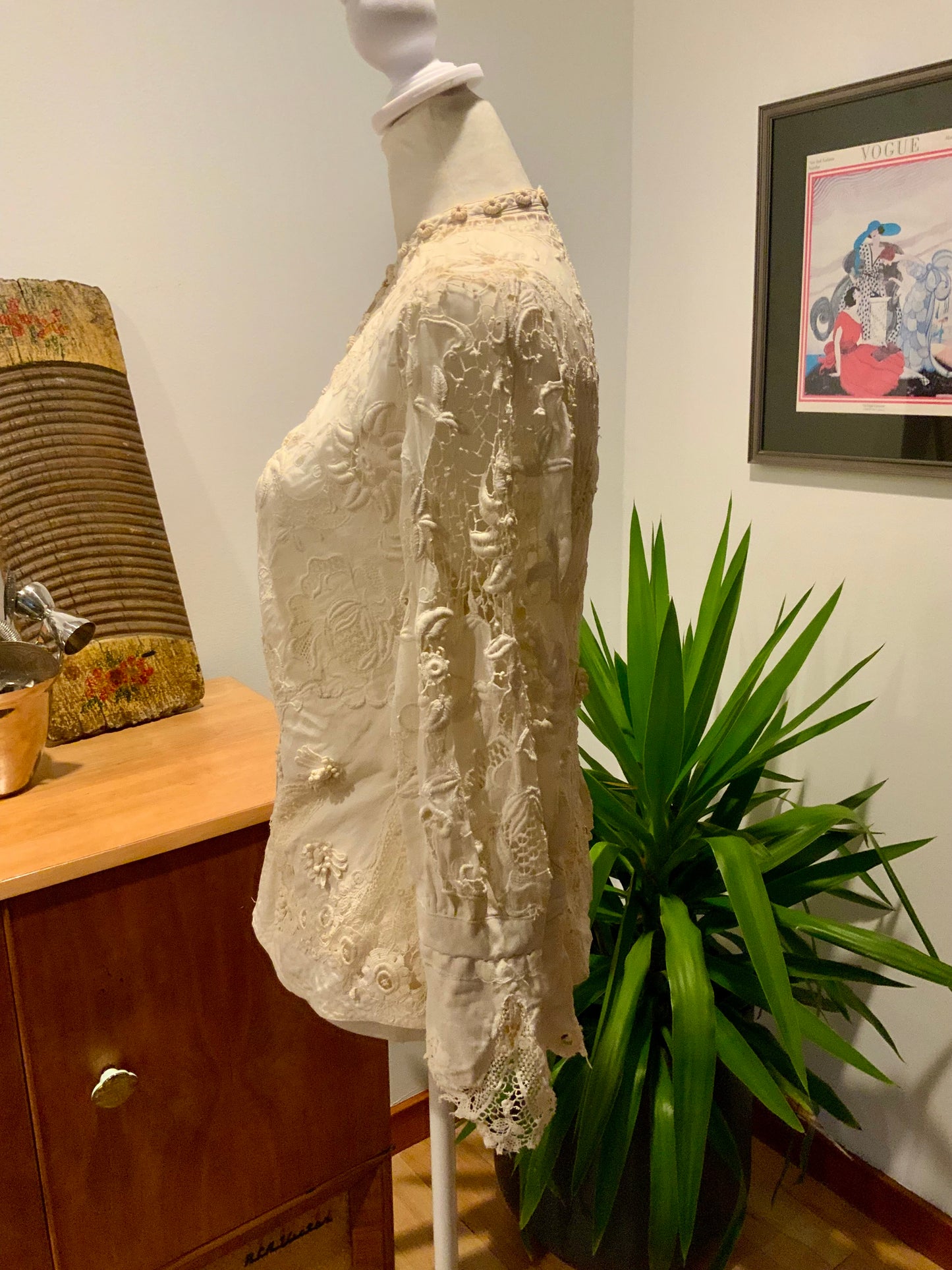 Edwardian Irish Lace & Embroidered Cotton Jacket – 1900s - ED26