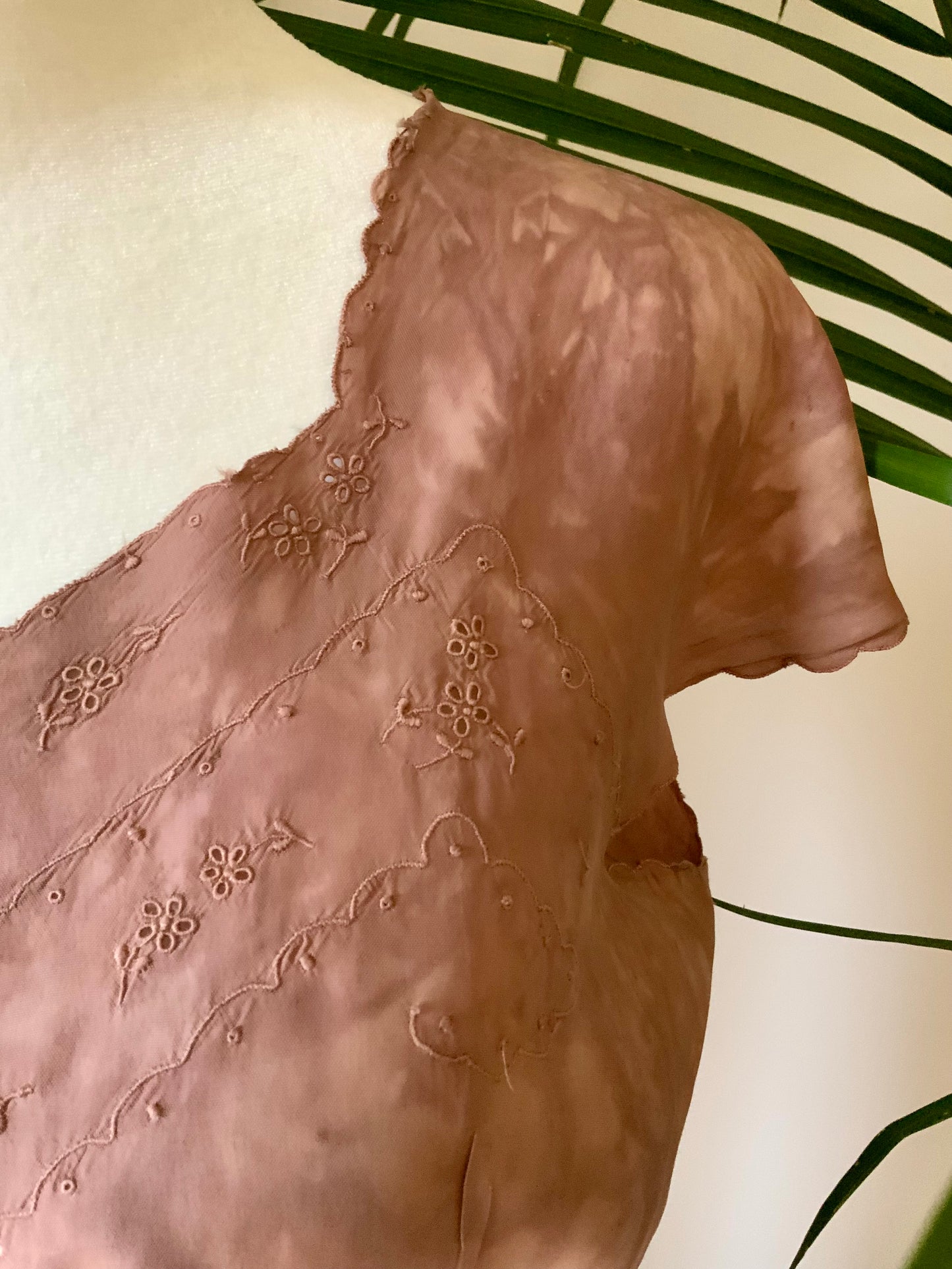 1930s Hand Dyed Silk Dress | Artistically Restored Vintage Lace Appliqué Dress-30DE