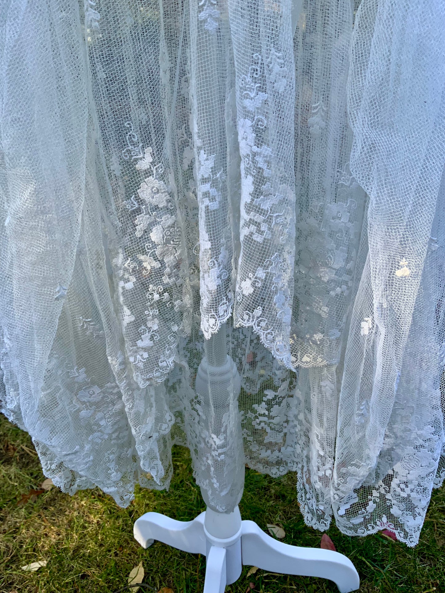 Antique Tulle Dress -Filet Lace – Early 1900s – ED40