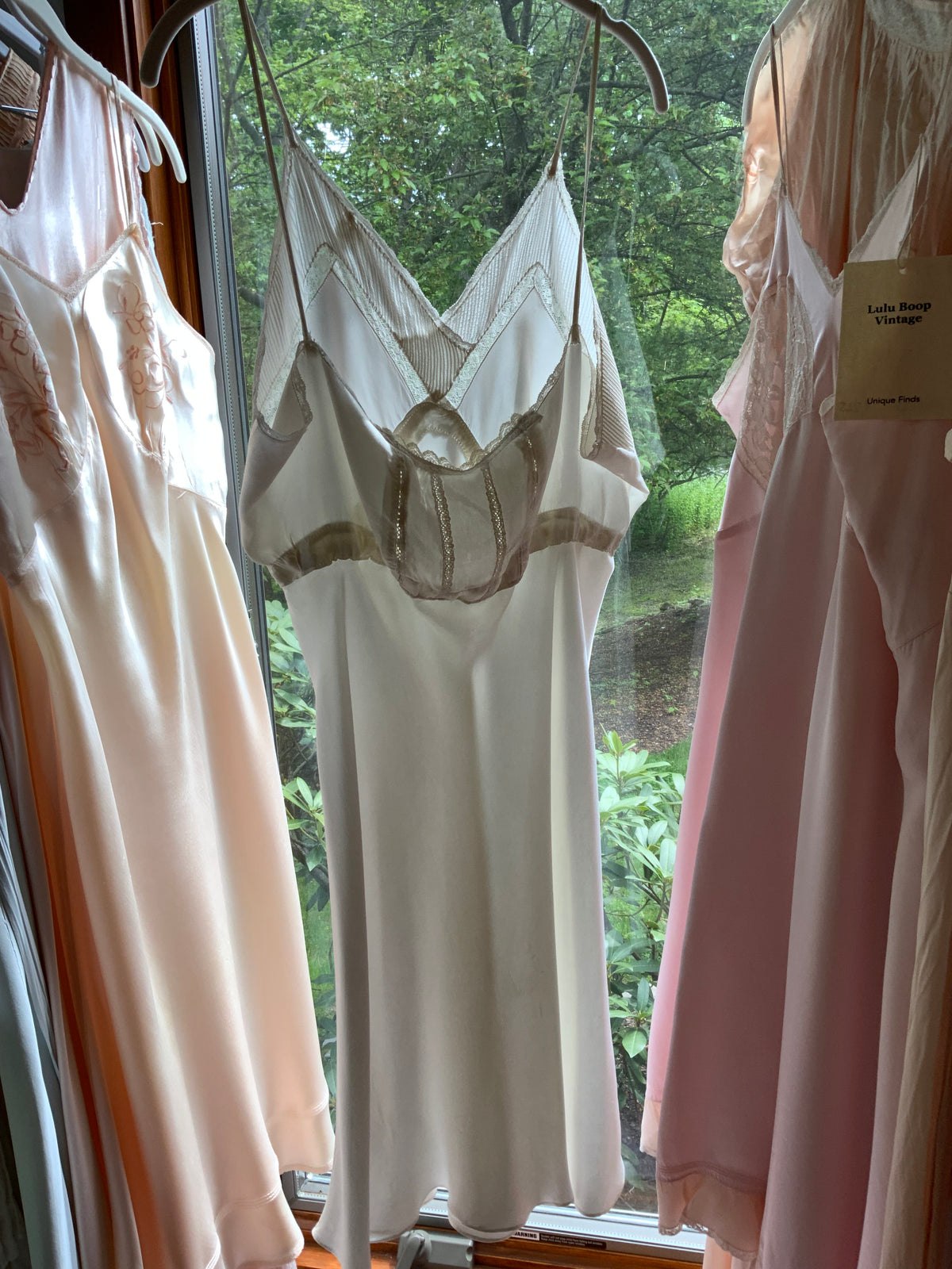 1930s White Satin Slip Dress Bias Cut Bridal Lingerie with Lace and Pleated Bust.40BU
